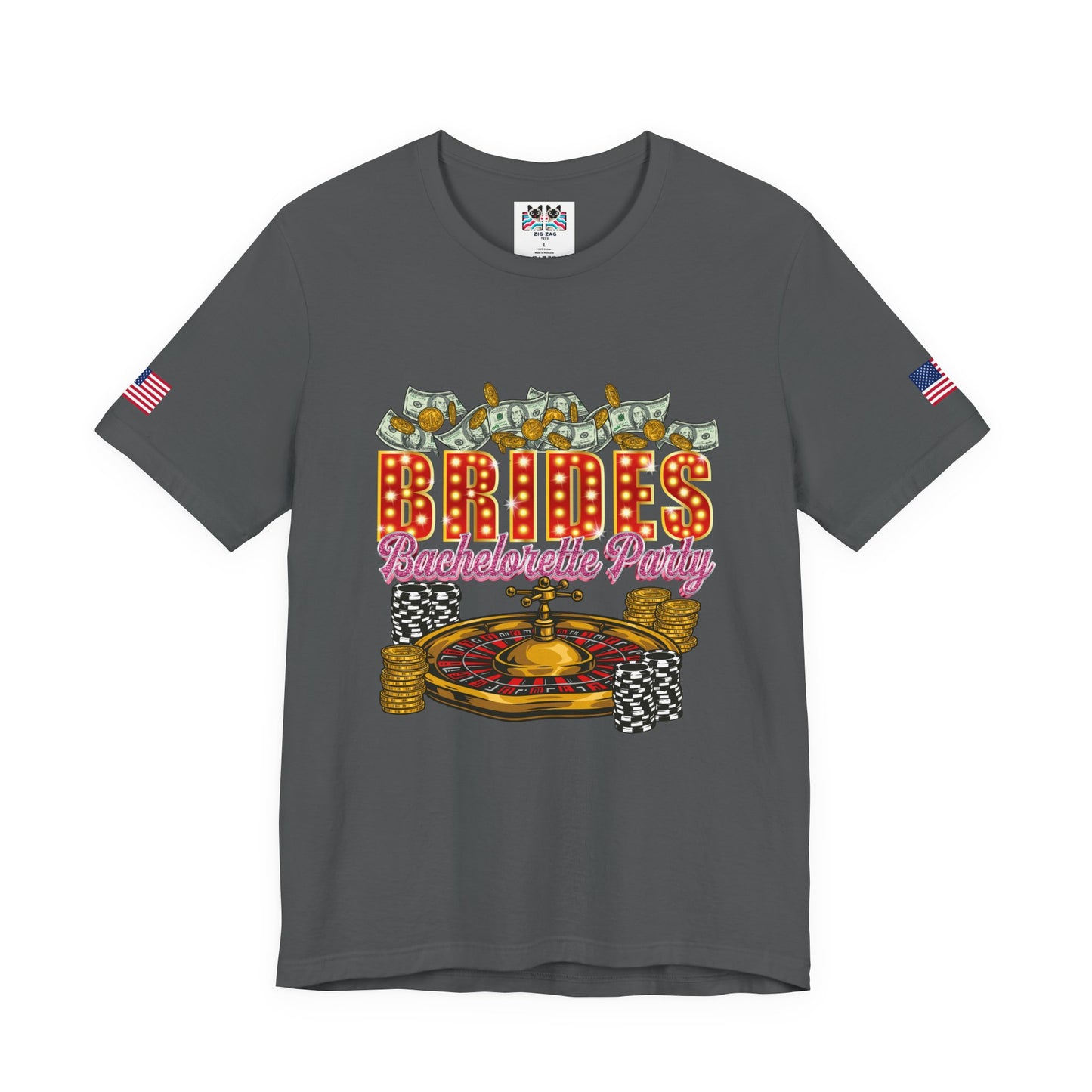 Brides Bachelorette Party Las Vegas T-Shirt - Vegas Casino Money Roulette Girls Trip