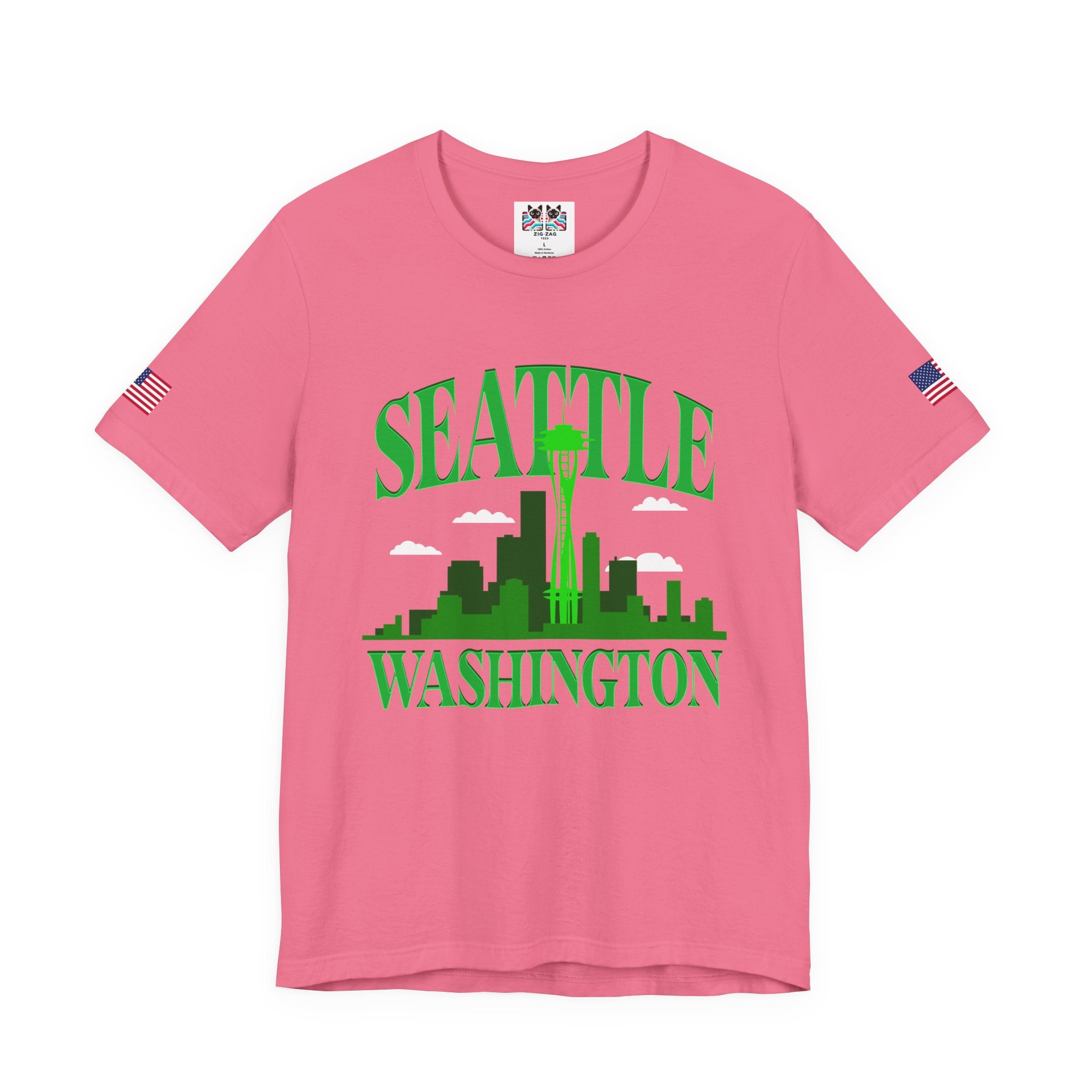 Seattle Washington Arch Space Needle Skyline Silhouette T-Shirt | Seattle Souvenir Tee | Emerald City Pride Shirt