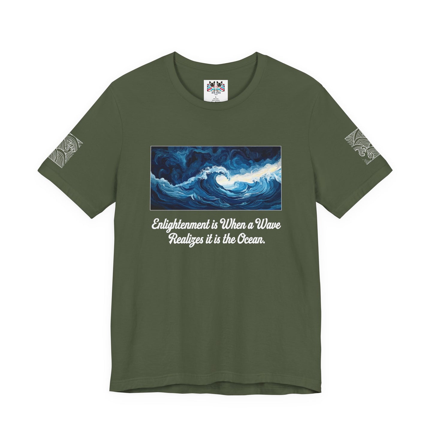 Enlightenment Is When a Wave Realizes It Is the Ocean T-Shirt – Spiritual Awakening Quote Graphic Tee