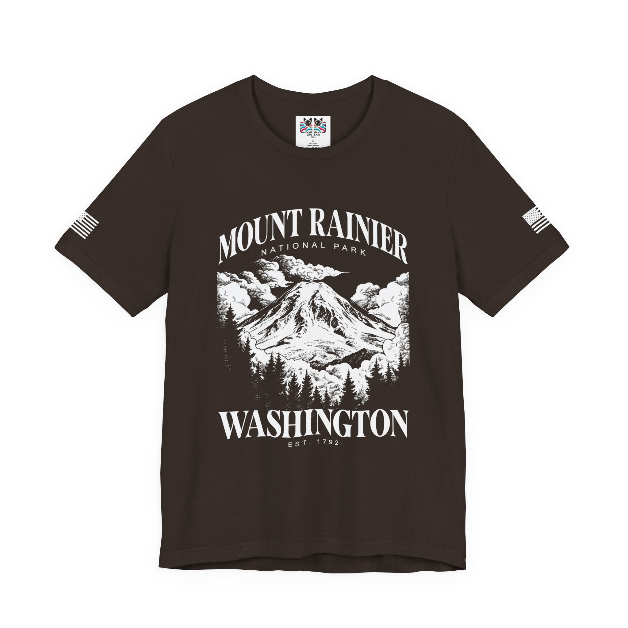 Mount Rainier National Park Washington EST 1792 Graphic T-Shirt | Pacific Northwest Hiking Tee | PNW Mountain Shirt