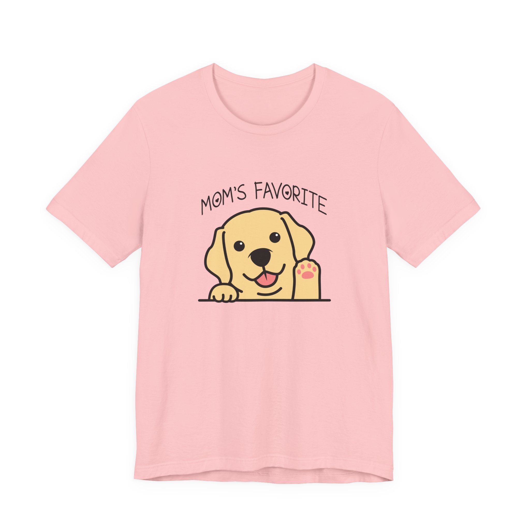 Moms Favorite Dog Waving Paw Tshirt Cute Happy Canine Design