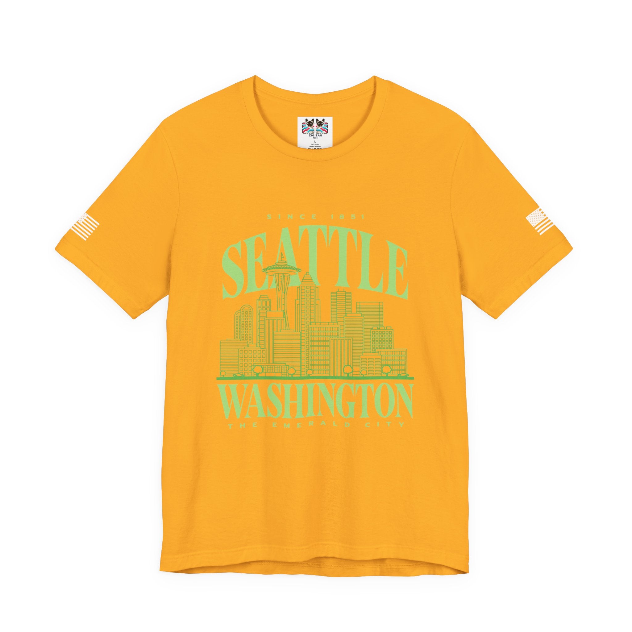 Seattle Washington The Emerald City Since 1851 Skyline Graphic T-Shirt | Seattle Pride Tee | Pacific Northwest Shirt