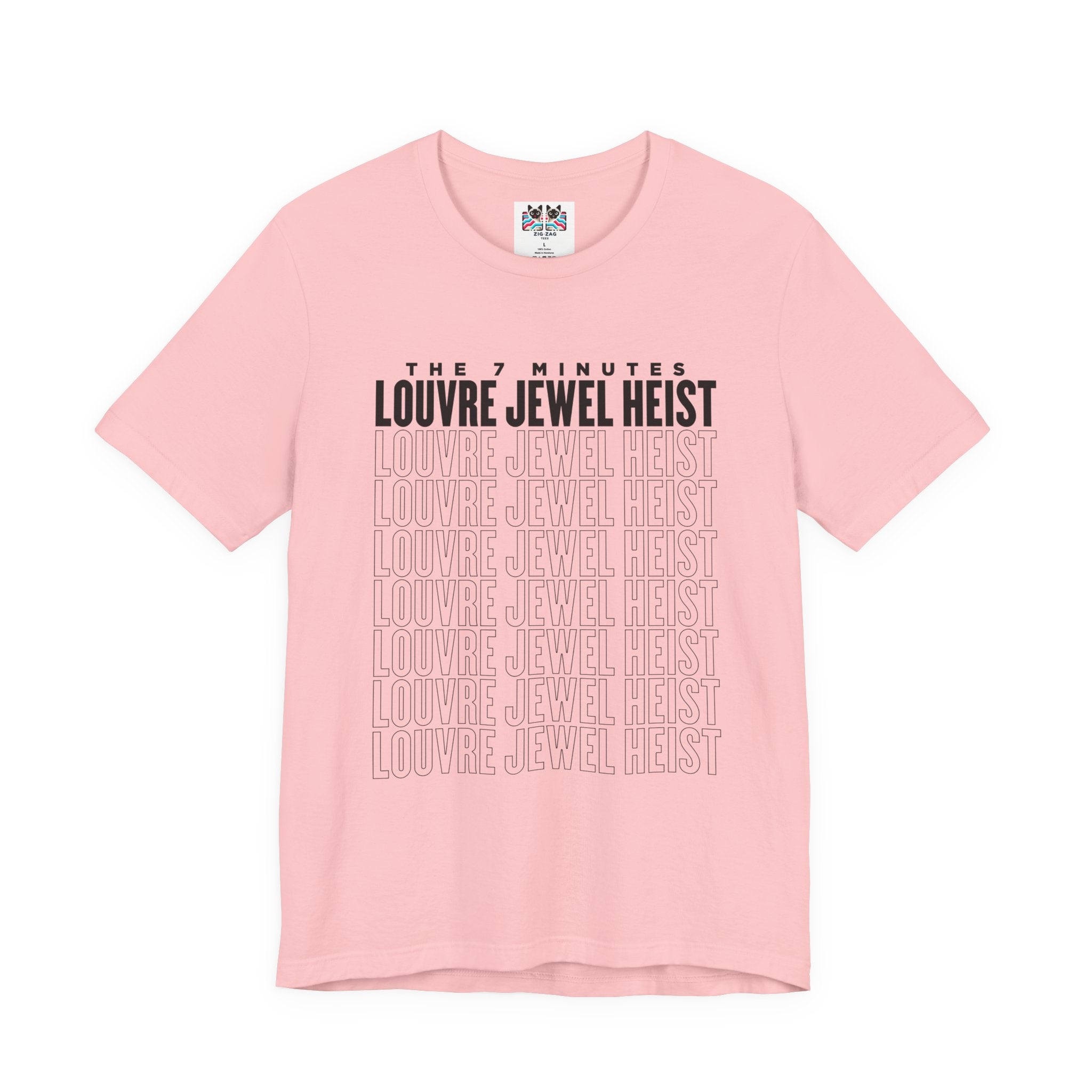 The 7 Minutes Louvre Jewel Heist – Napoleon’s Paris Getaway Tee [Black Text]