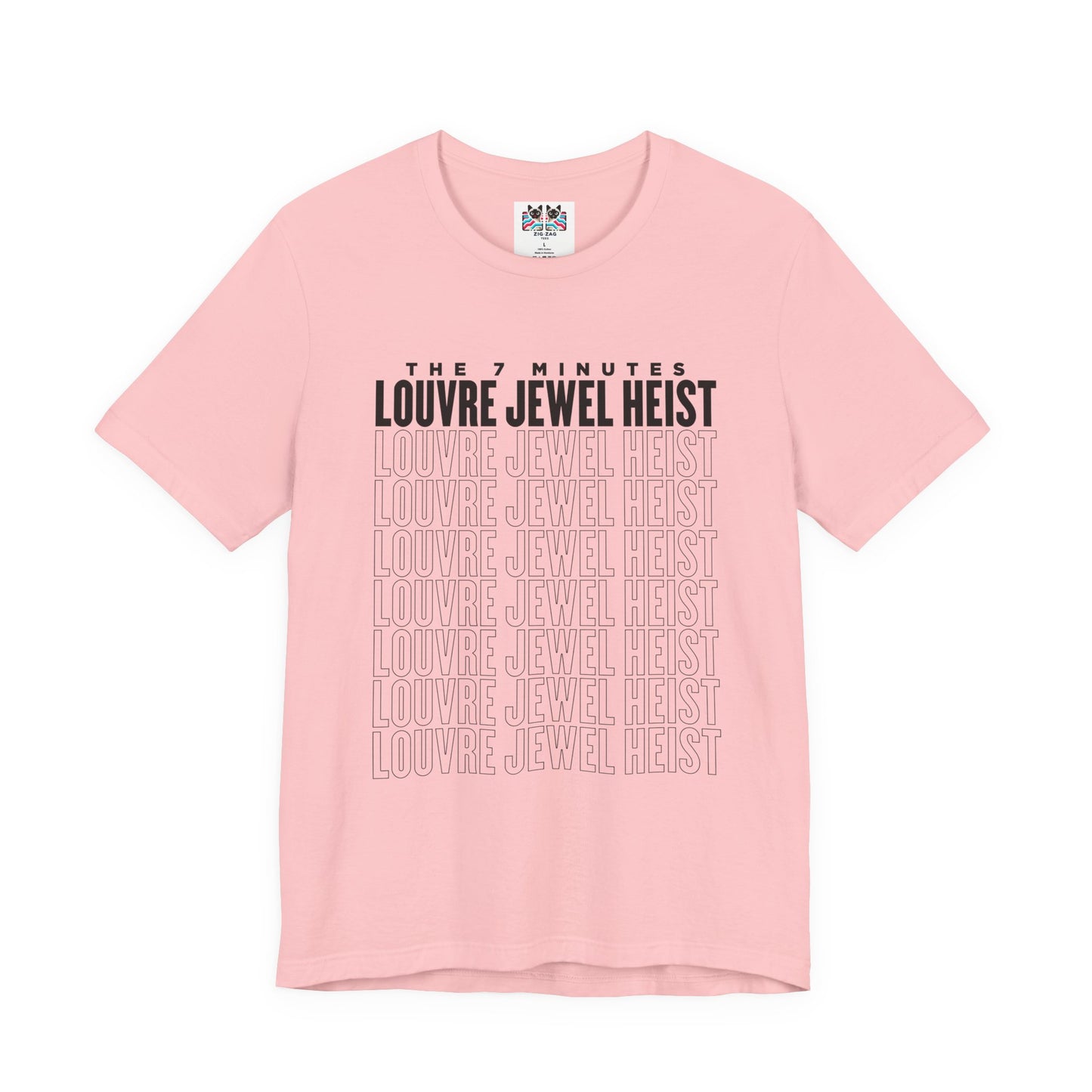 The 7 Minutes Louvre Jewel Heist – Napoleon’s Paris Getaway Tee [Black Text]