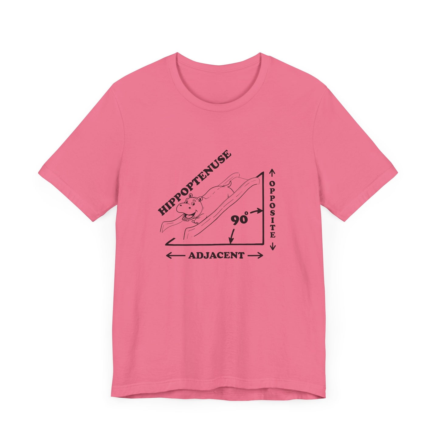 Math Joke Shirt – Hippopotenuse Hippo Right Triangle Graphic