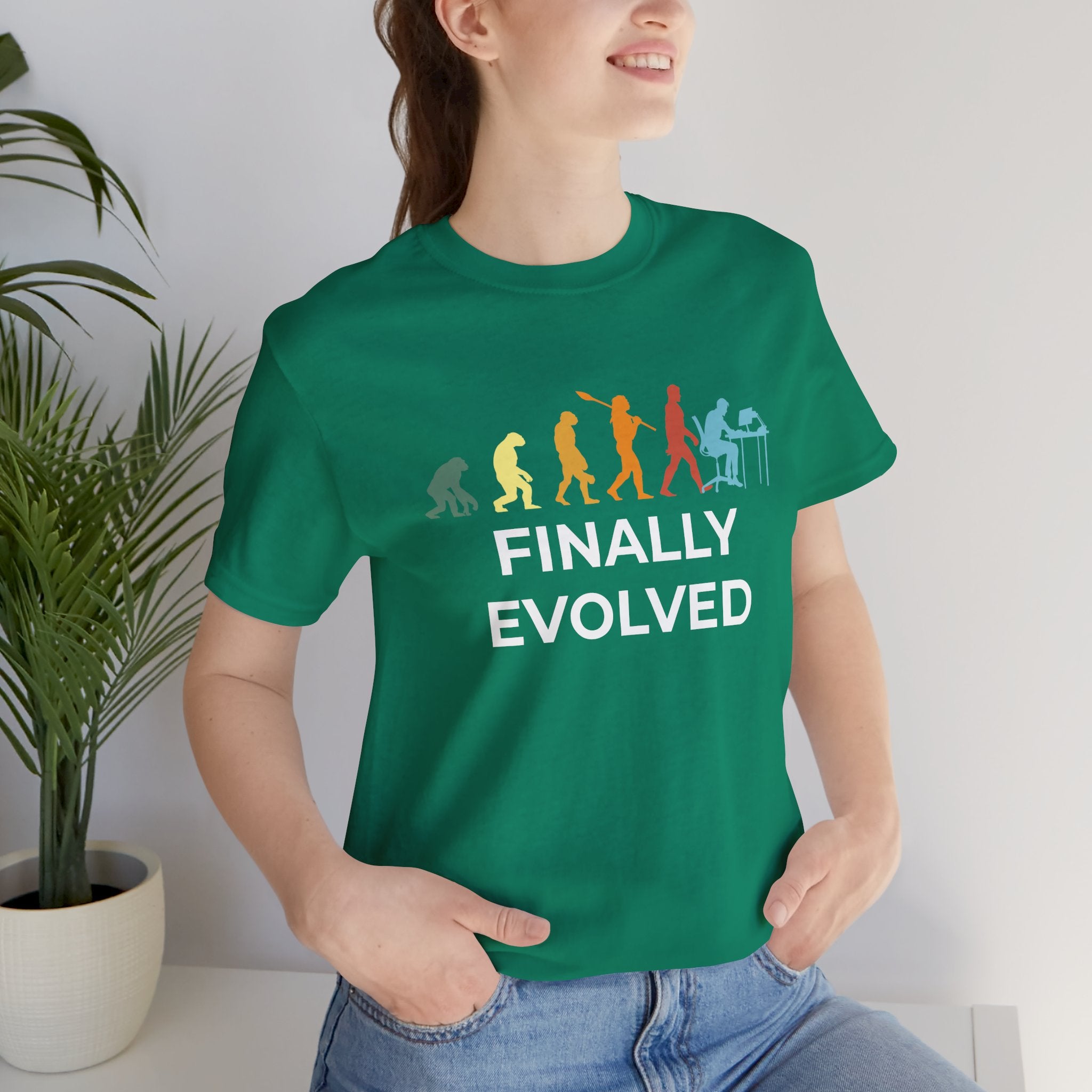 Custom T-Shirt - Evolution of Man to Computer User T-Shirt