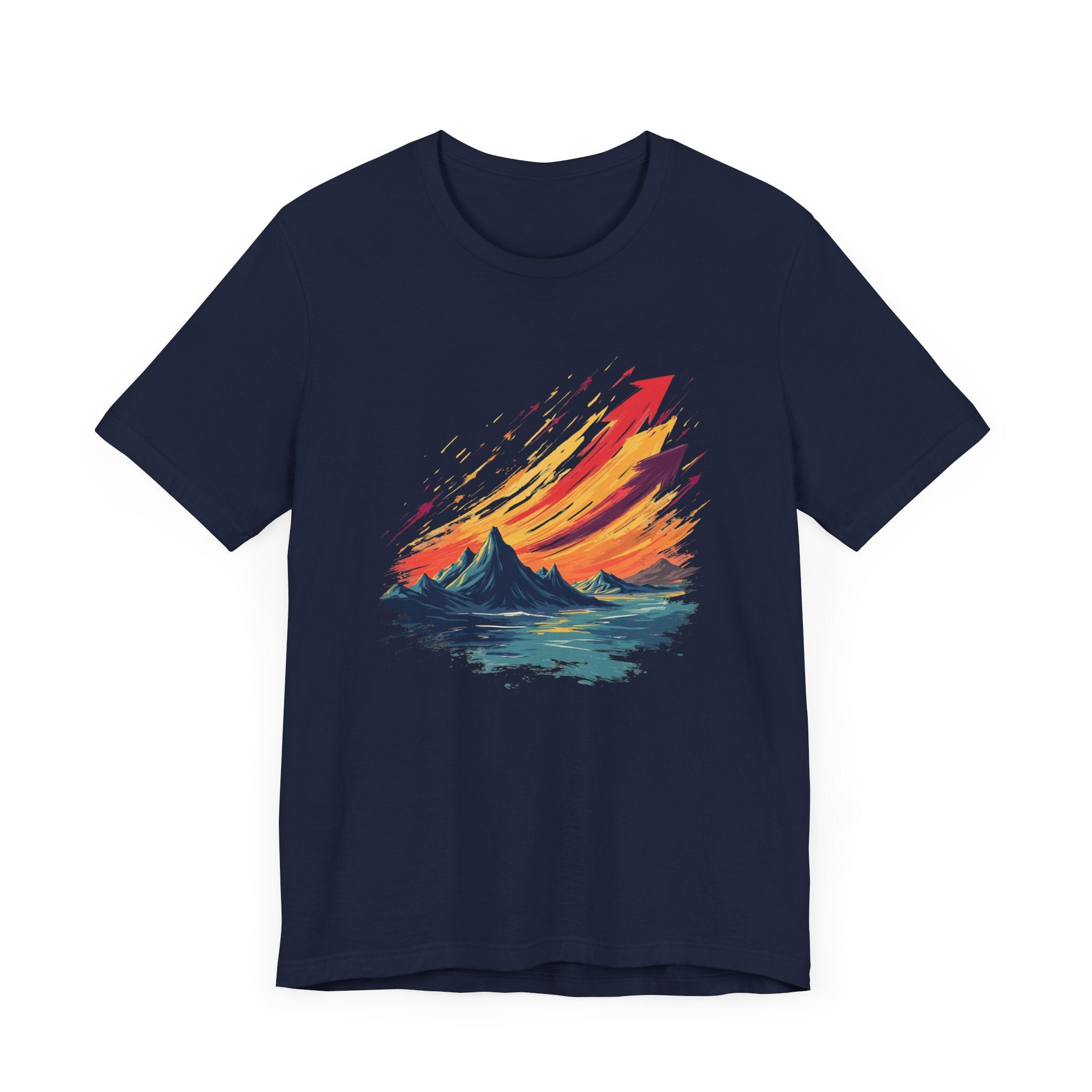 Mountain Sunset Arrows – Vibrant Sky with Upward Arrow Shapes Graphic T-Shirt