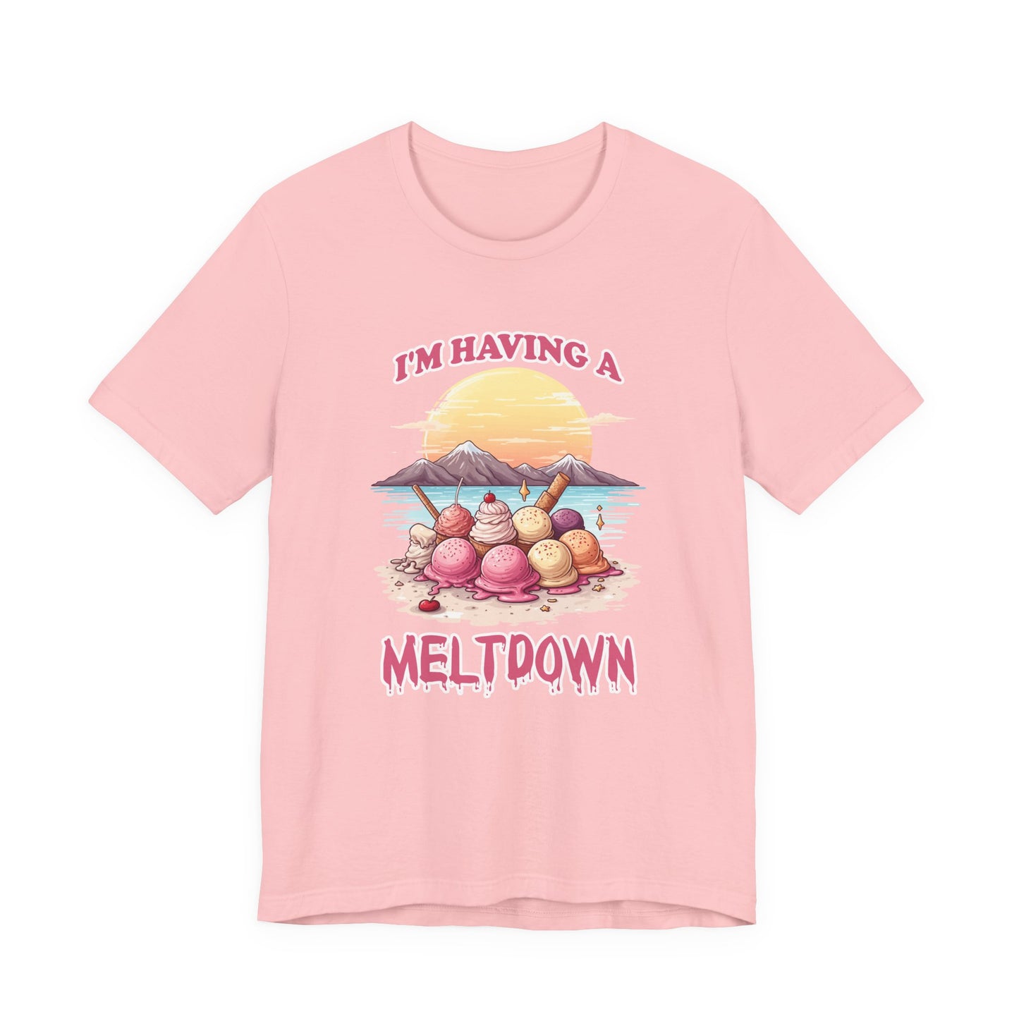 Im Having a Meltdown Tshirt Melting Ice Cream Scoops Beach Glacier Sunset Design
