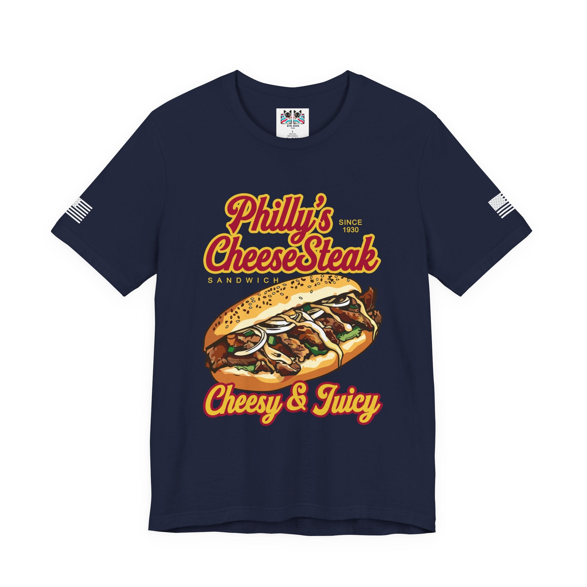 Philly's Cheesesteak T-Shirt – Since 1930 Cheesy & Juicy Sandwich Graphic Tee