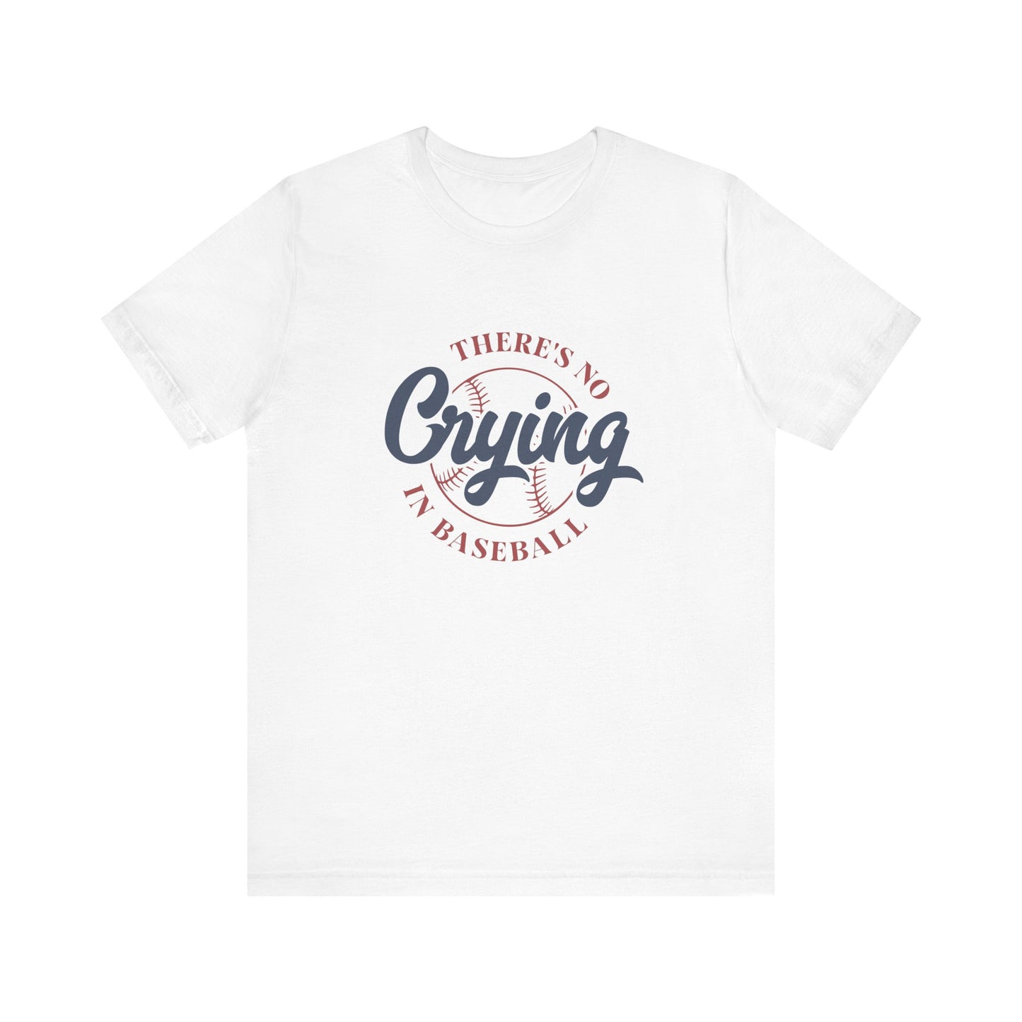 Baseball tshirt -Theres No Crying In Baseball Tshirt Large Baseball Outline with Crying Text Humor