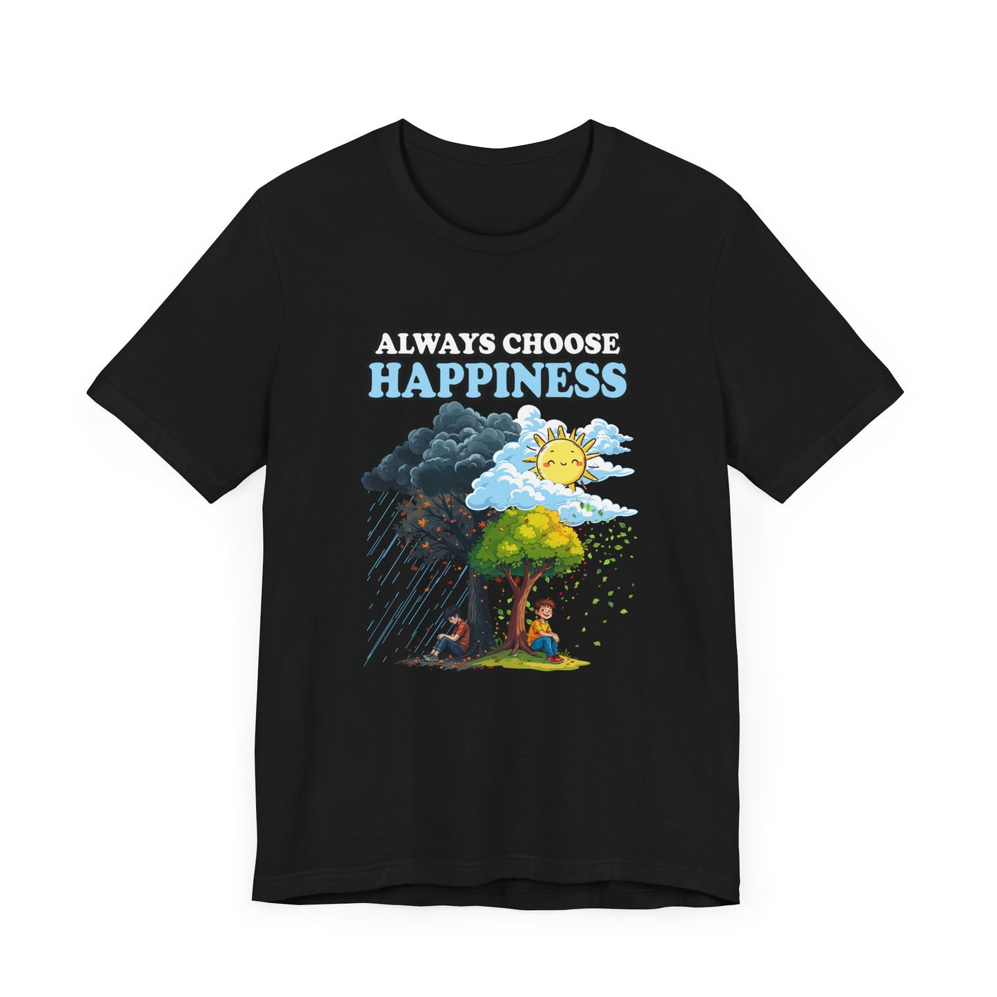 Embrace positivity Always Choose Happiness – Two Sides of Life Motivational Graphic T-Shirt