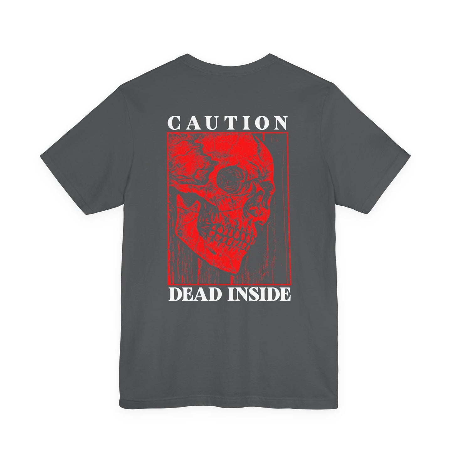 Caution Dead Inside Red Skull Horror T-Shirt