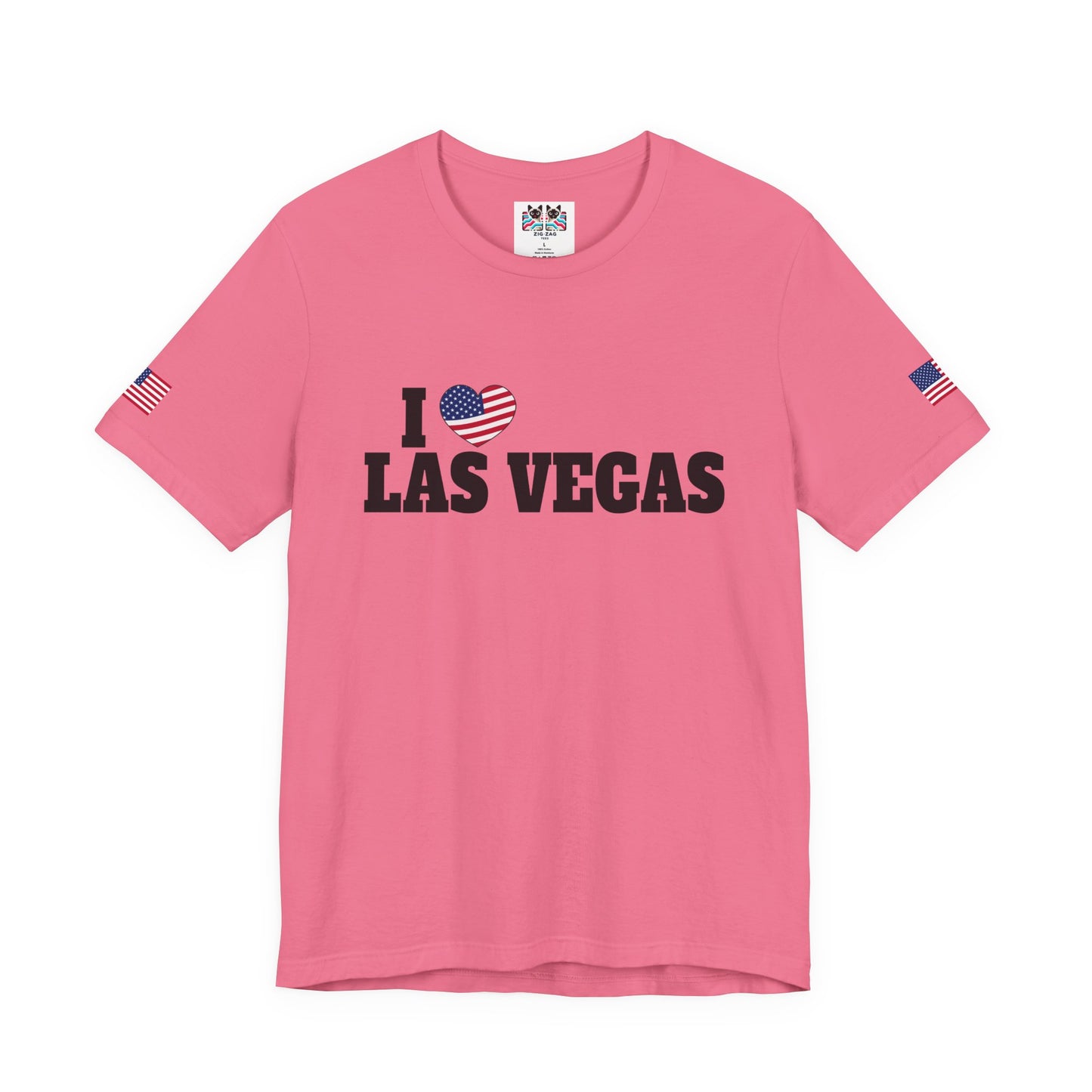 I Love Las Vegas T-Shirt - Classic USA Flag Heart Simple Nevada City Pride