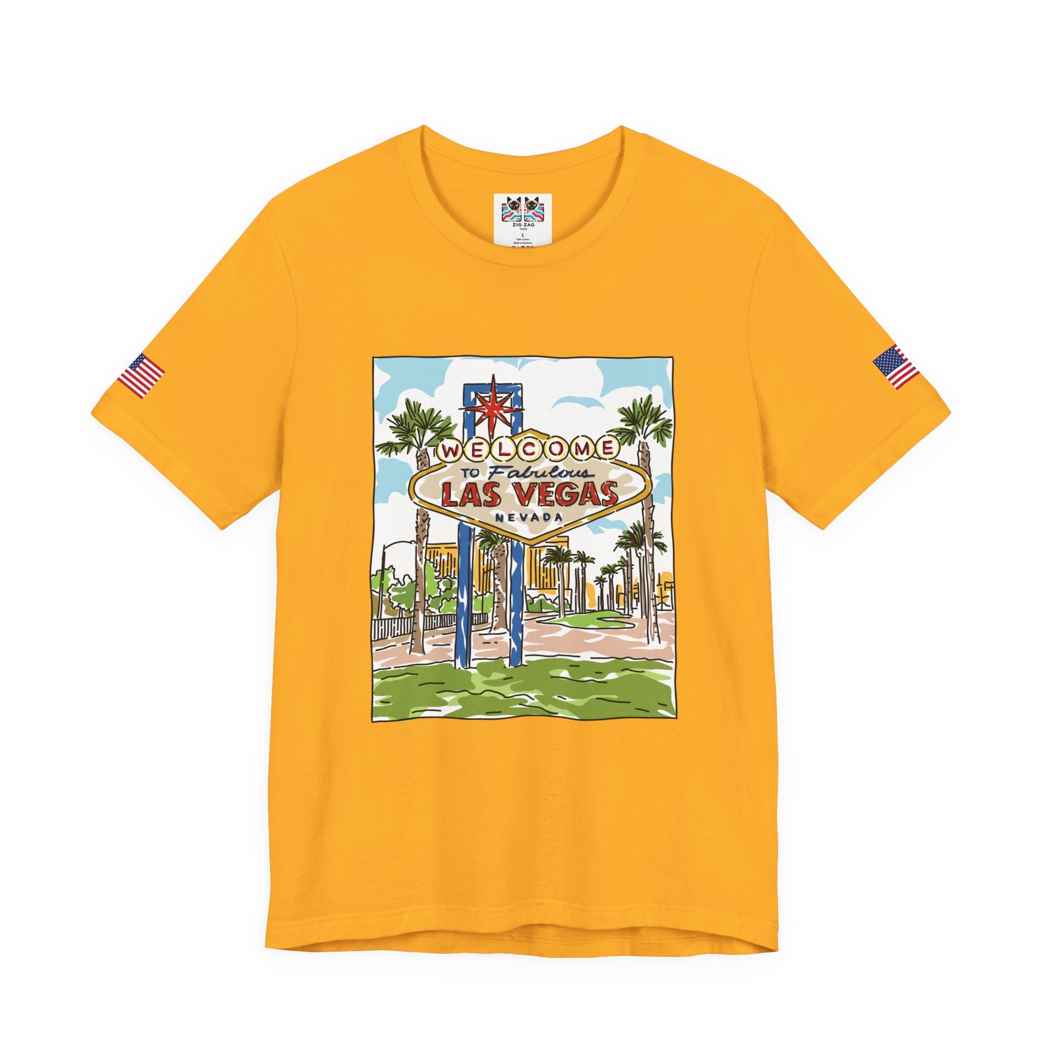 Welcome to Fabulous Las Vegas Nevada T-Shirt – Illustrated Sign Souvenir Tee