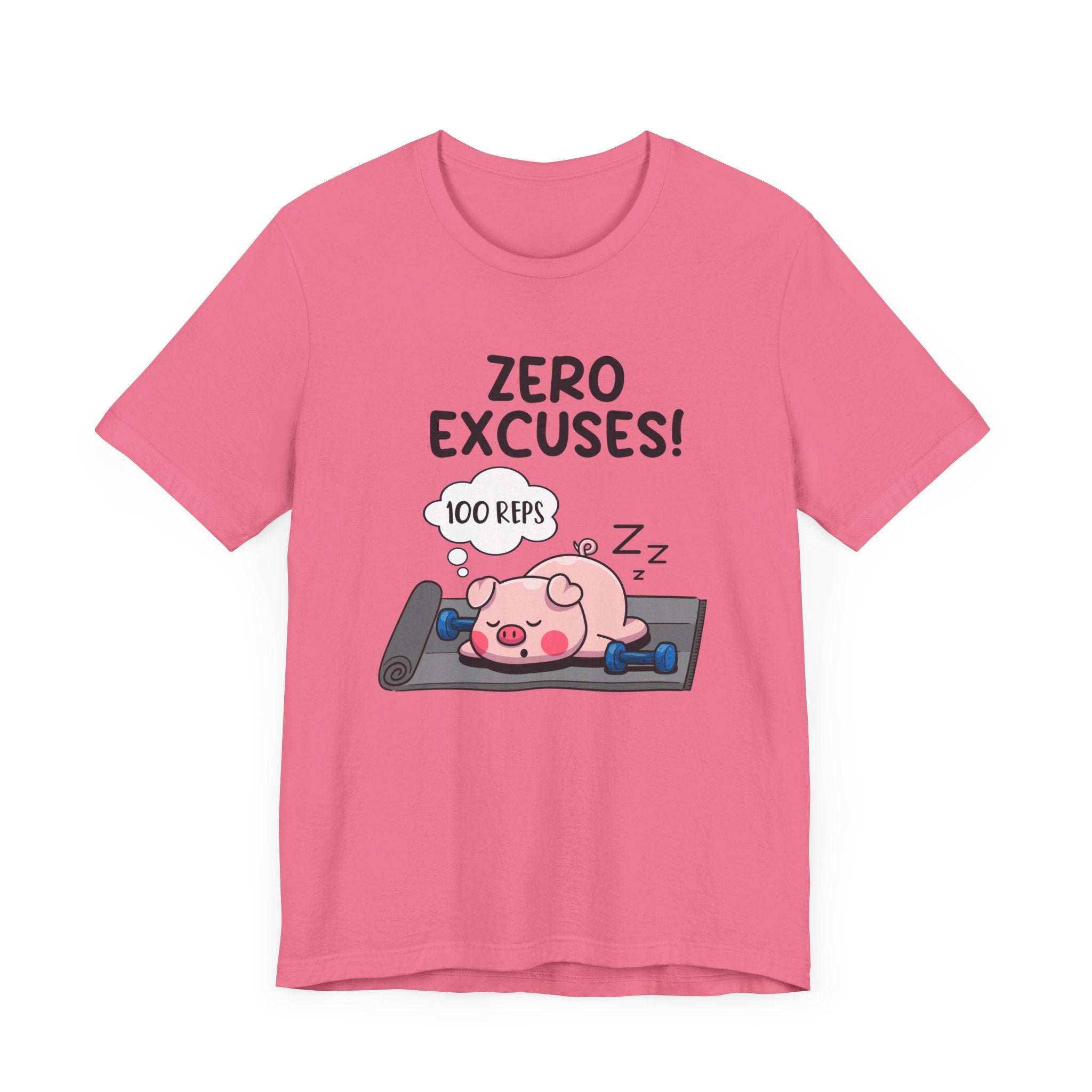 Zero Excuses 100 Reps Tee, Workout Motivation Shirt, Discipline Driven Top, Gym Beast Mode Graphic Tee, Strength Training Gift