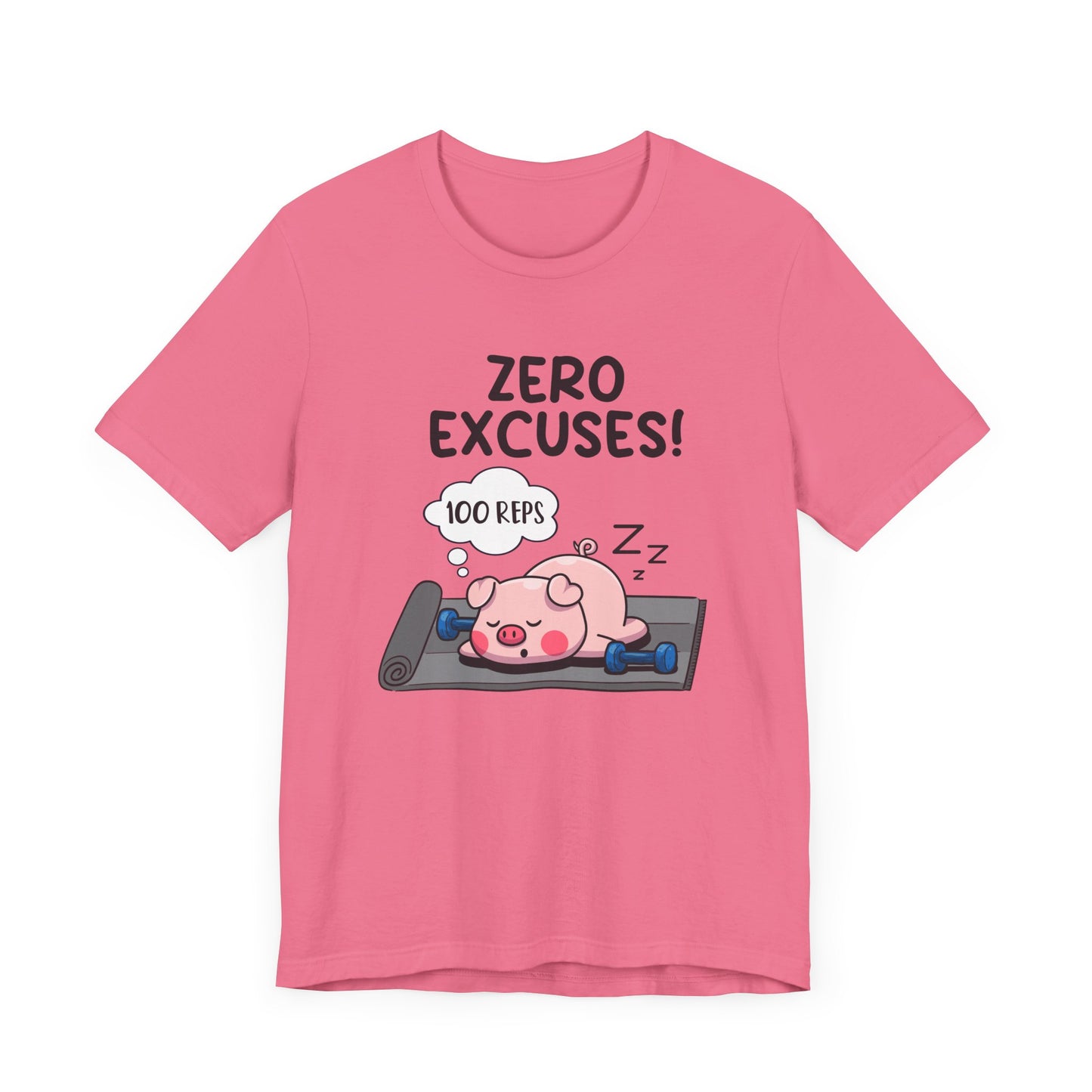 Zero Excuses 100 Reps Tee, Workout Motivation Shirt, Discipline Driven Top, Gym Beast Mode Graphic Tee, Strength Training Gift
