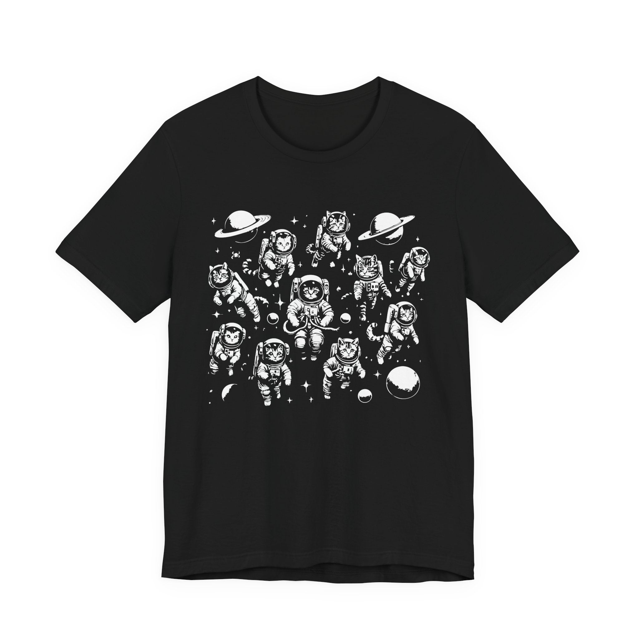 Astronaut Cats T-Shirt – Cute Floating Cats in Space Graphic Tee