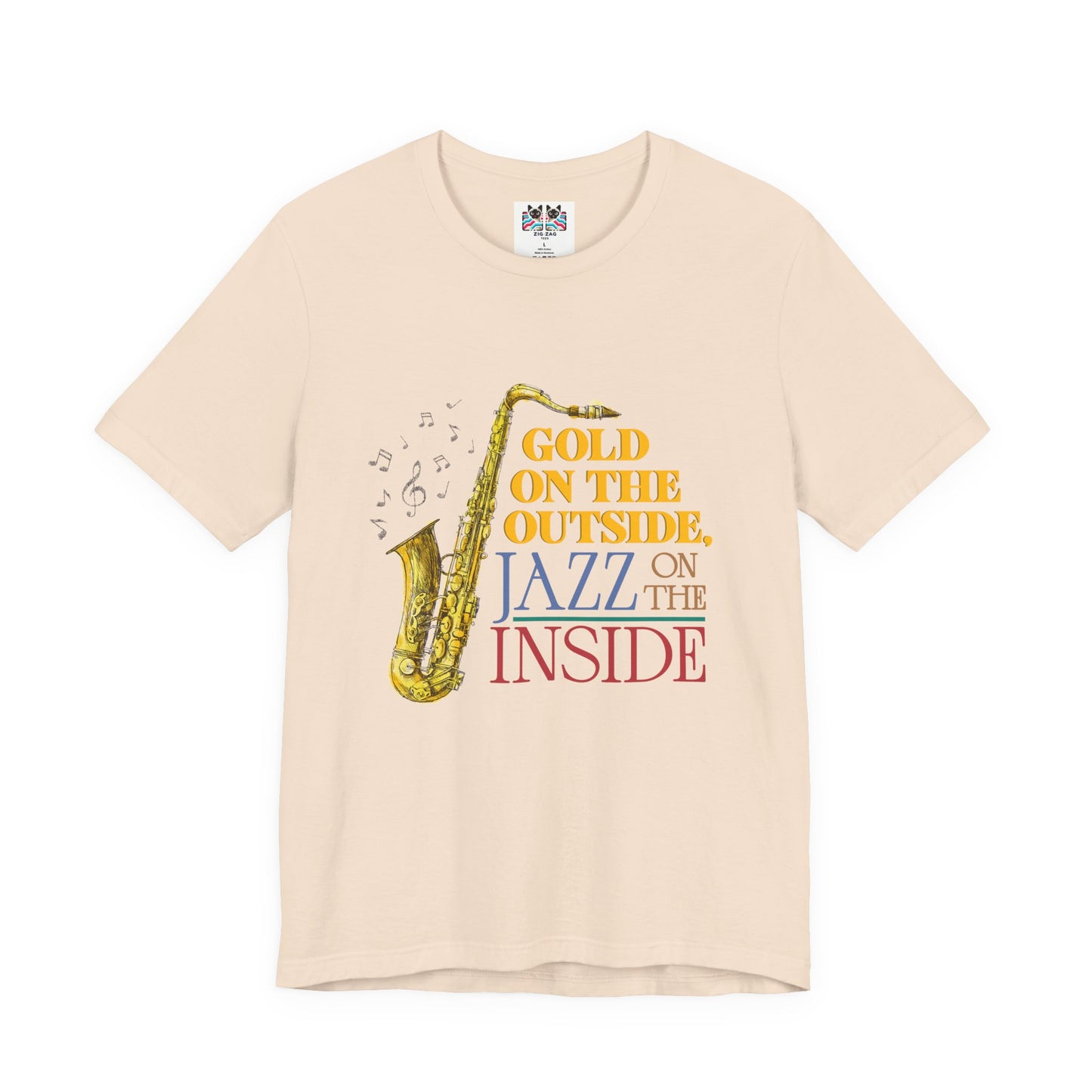 Gold on the Outside Jazz on the Inside Saxophone T-Shirt