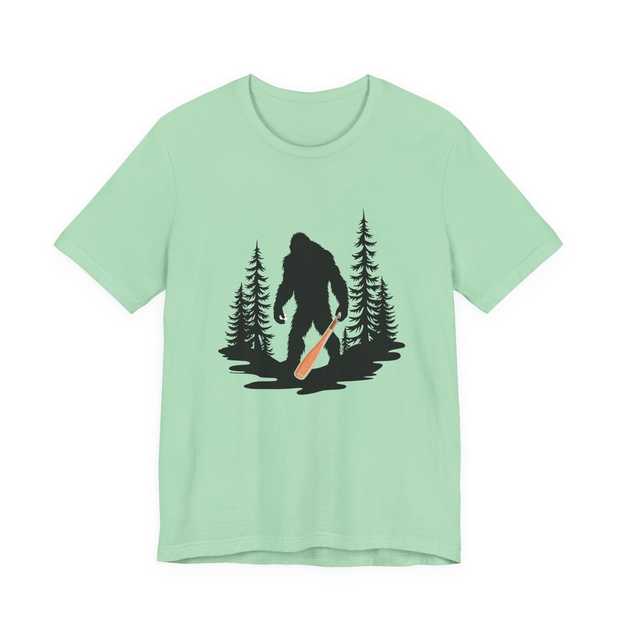 Big Foot Baseball Forest Adventure Tshirt Cryptid Sports Fan Design