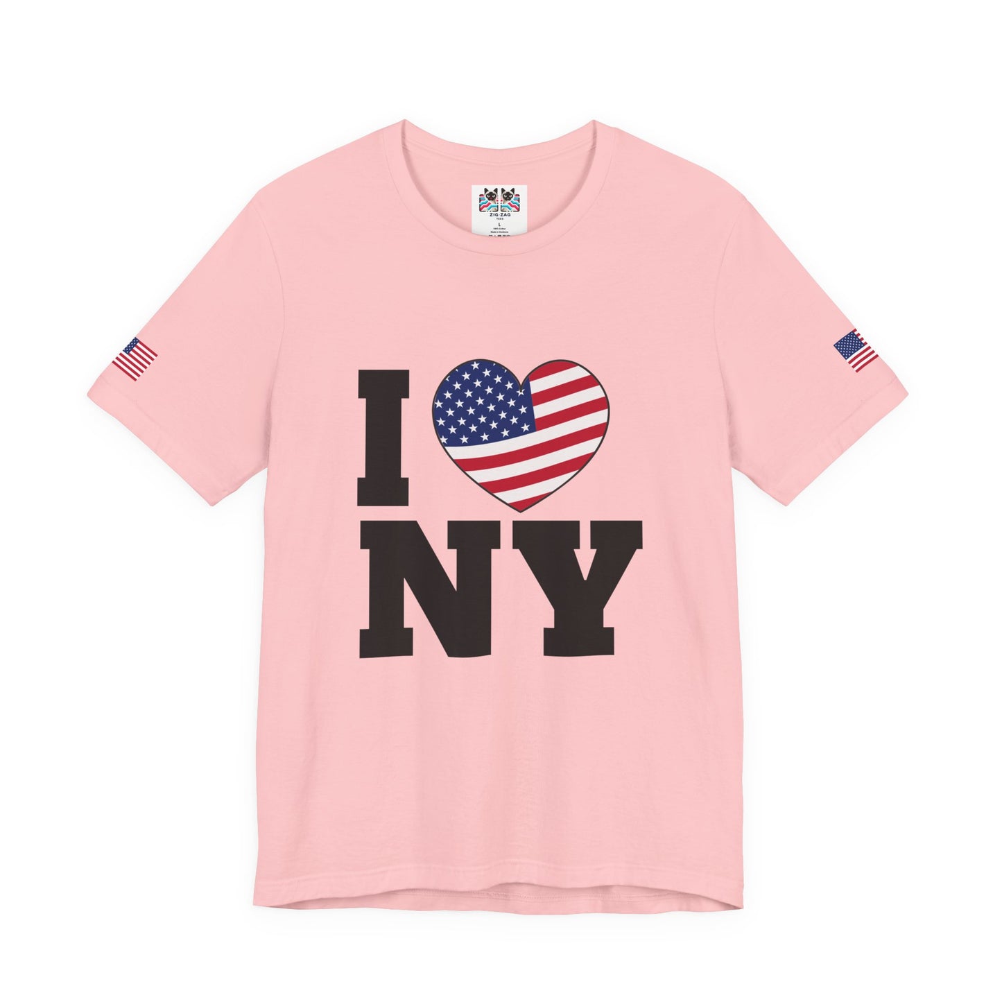 I Love NY T-Shirt - Classic USA Flag Heart Patriotic New York City Design