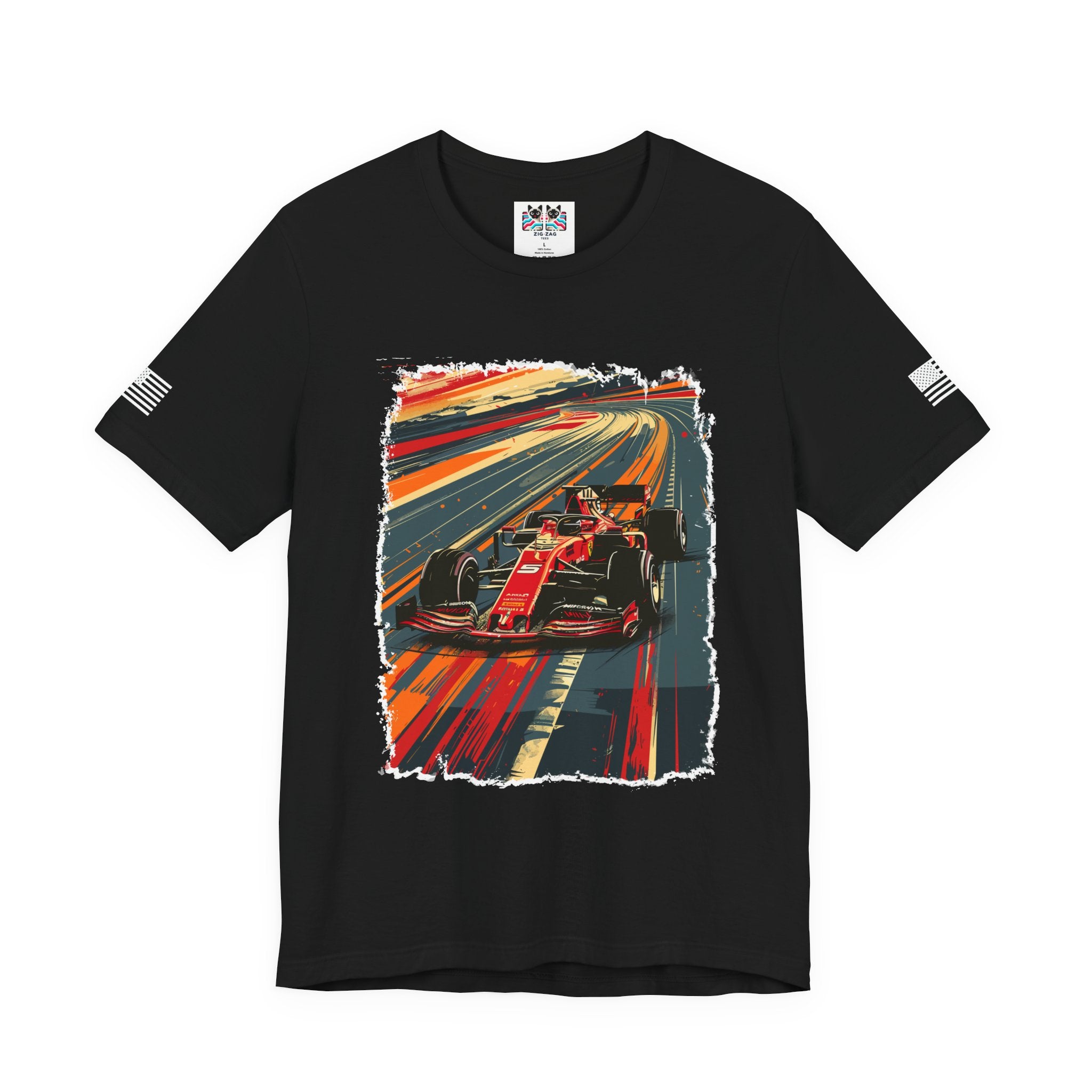 Las Vegas World Champion Sports Car Racer Front & Back T-Shirt – Formula Racing Graphic Tee