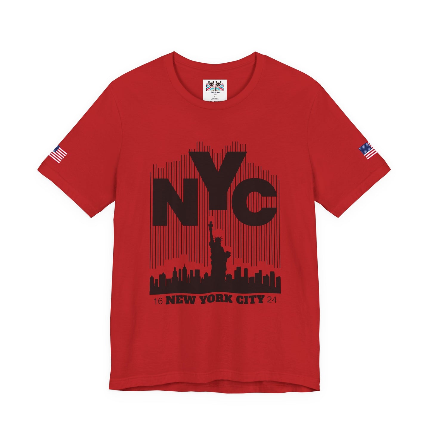 NYC Barcode T-Shirt - Modern New York City 1624 Minimalist Stripe Design