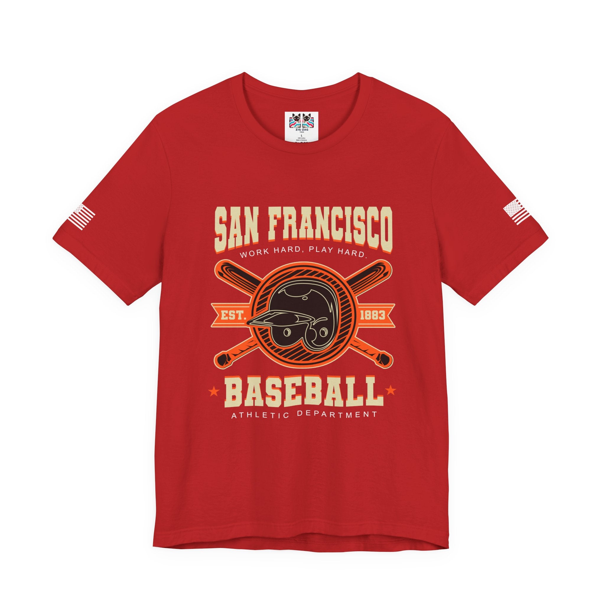San Francisco Baseball T-Shirt, Work Hard Play Hard Athletic Department EST 1883 Tee, SF Baseball Fan Shirt, Vintage Sports Gift, Unisex