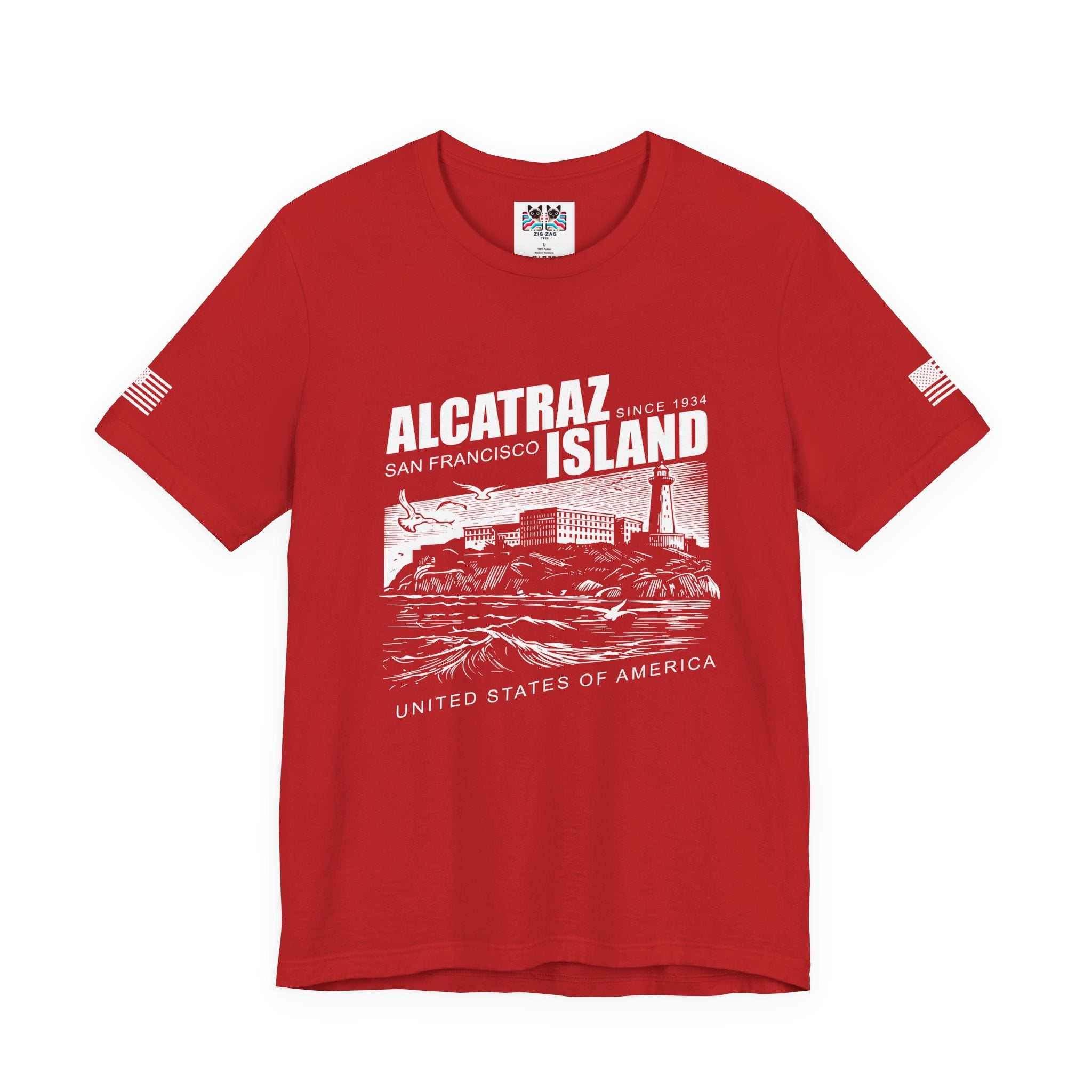 Alcatraz Island San Francisco T-Shirt – Since 1934 Vintage Engraving Style Graphic Tee United States of America