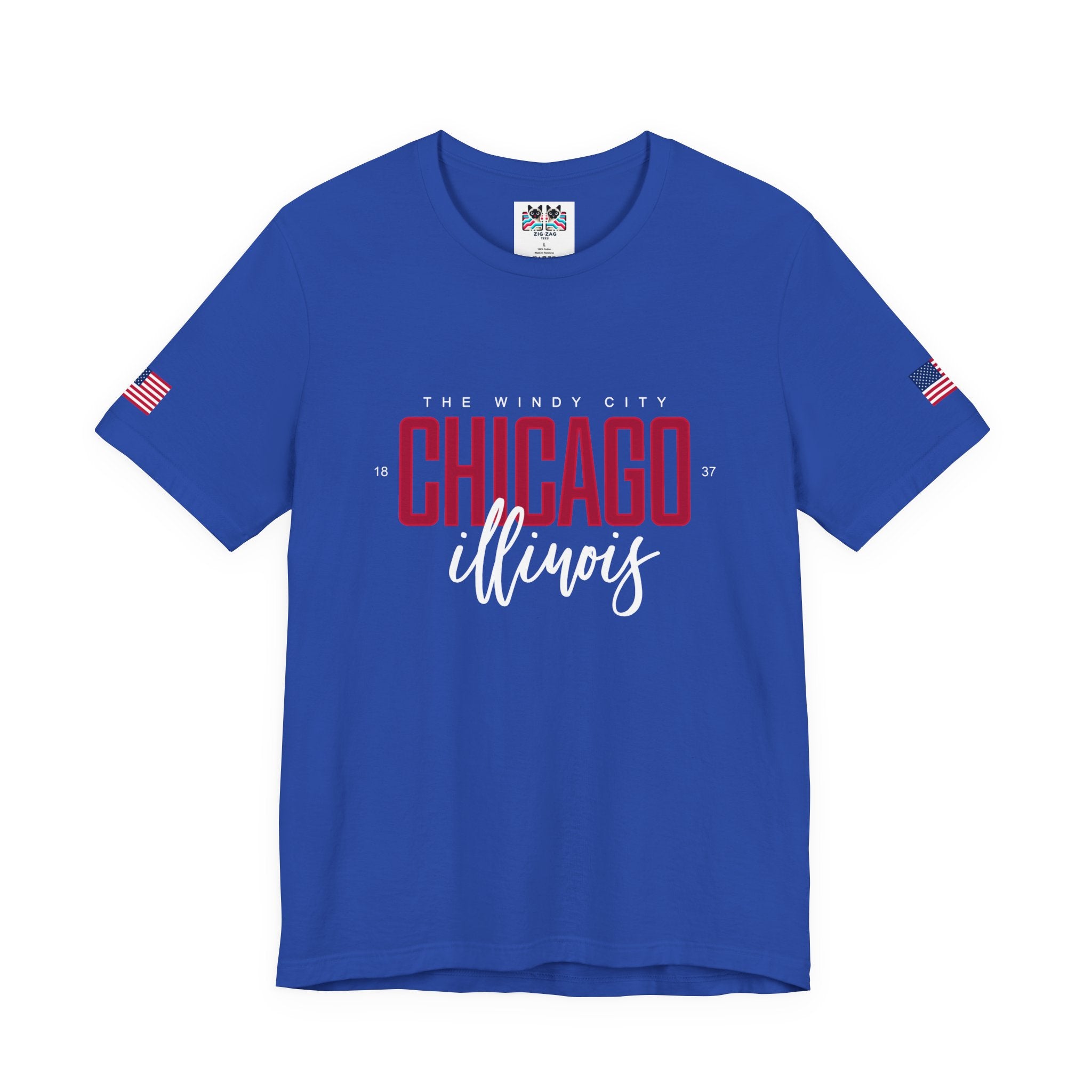 The Windy City Chicago T-Shirt - Chicago Illinois 1837 Purple Typography Design