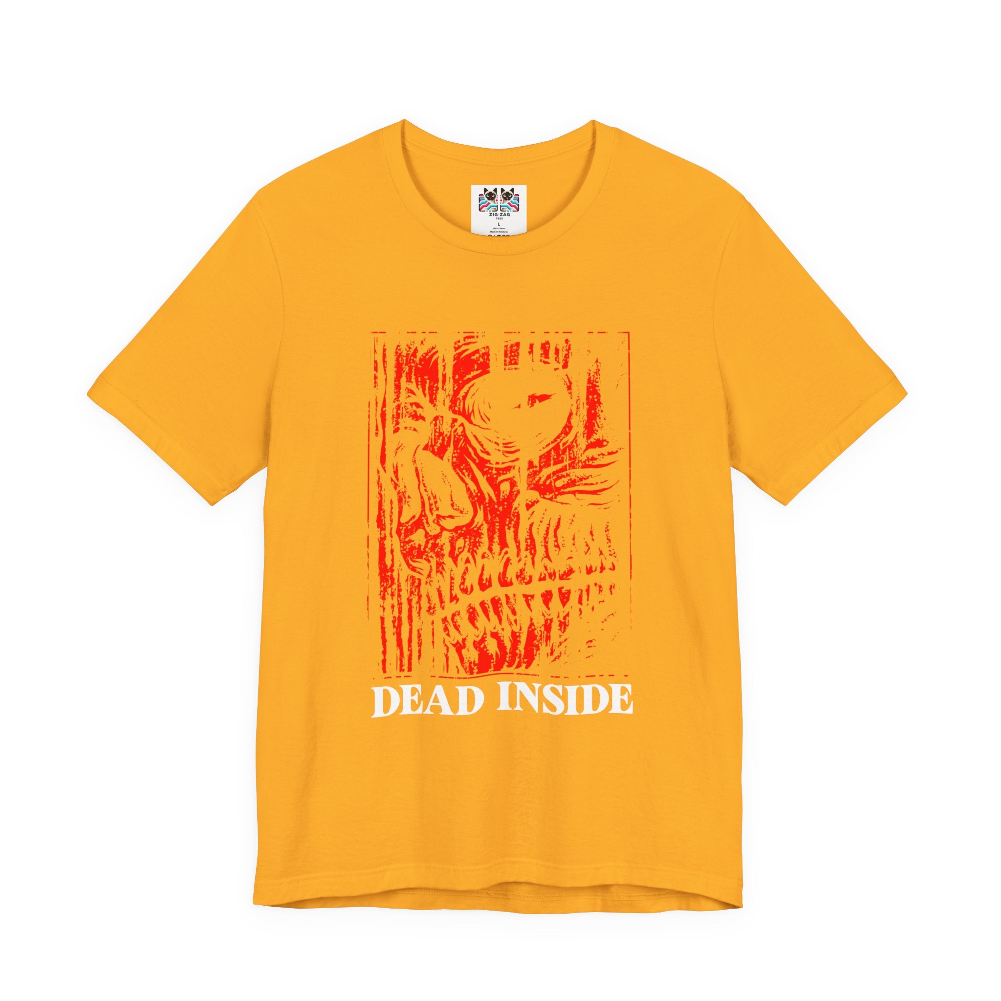Caution Dead Inside Red Skull Horror T-Shirt