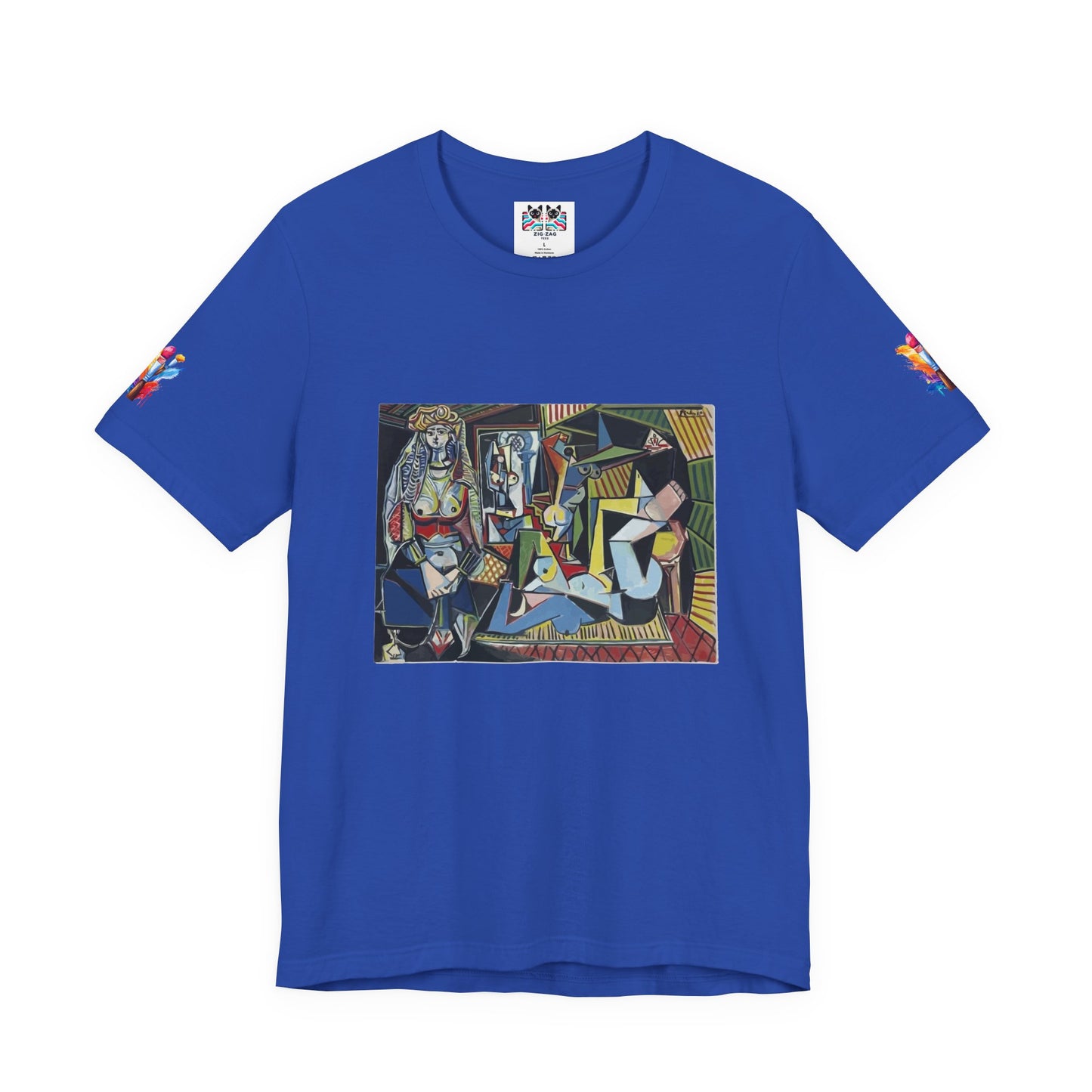 Cubist Masterpiece Art T-Shirt – Geometric Abstract Figures Modernist Painting Graphic Tee