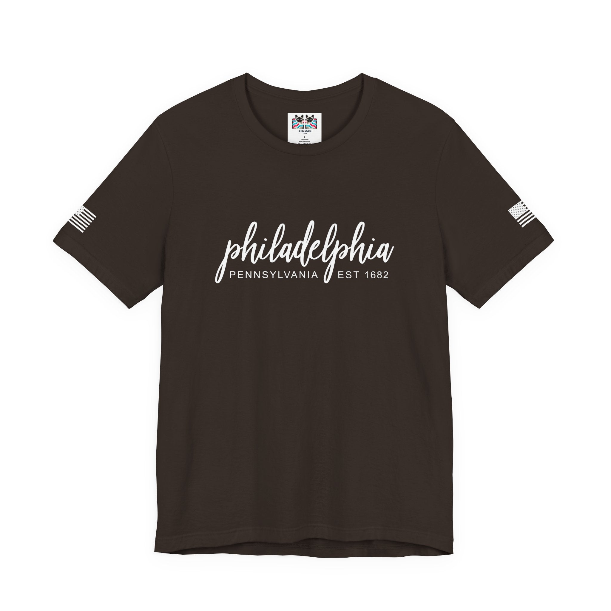 Philadelphia Pennsylvania EST 1682 T-Shirt – Elegant Cursive Script Graphic Tee