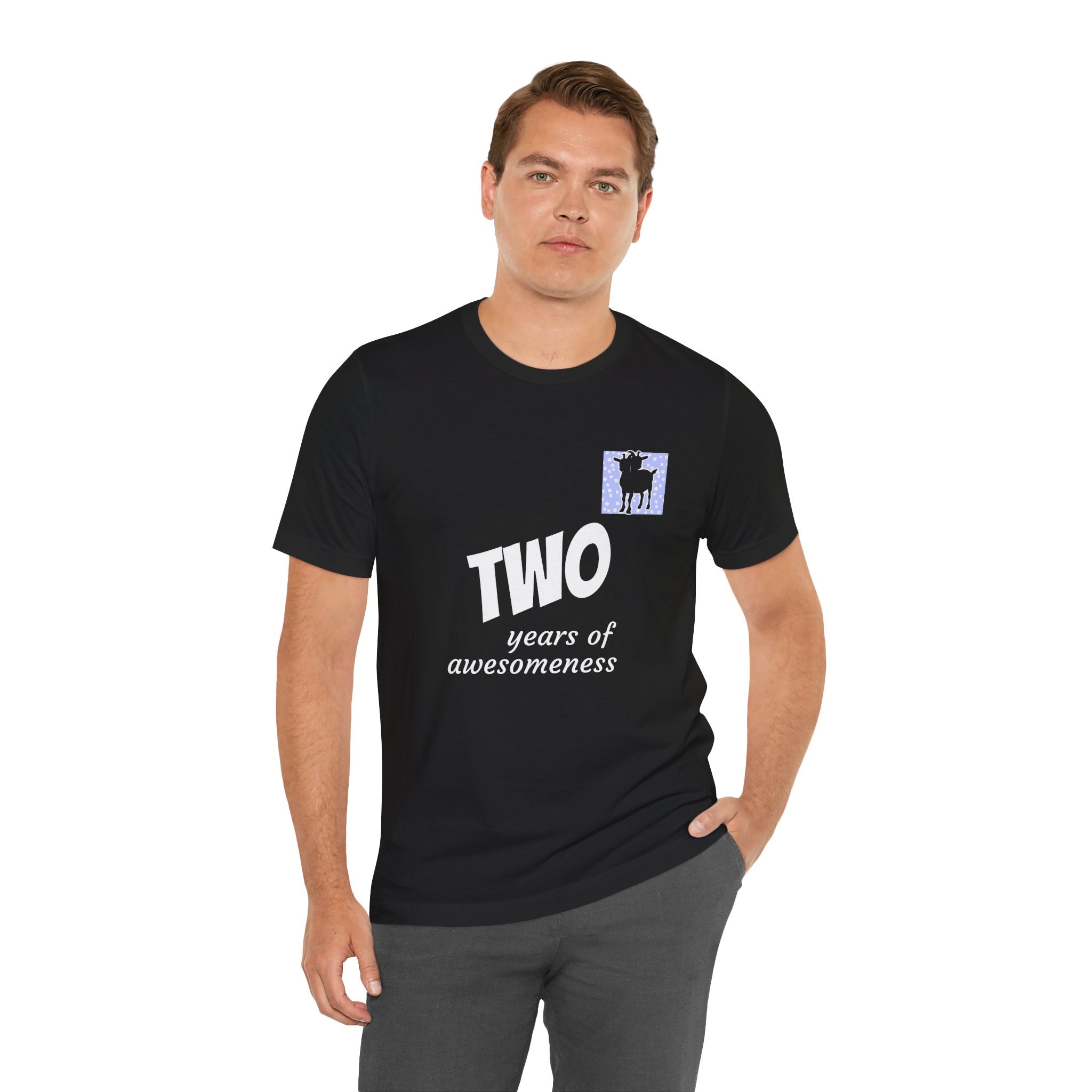 Custom T-Shirt - Double-Headed Goat Outline Graphic T-Shirt