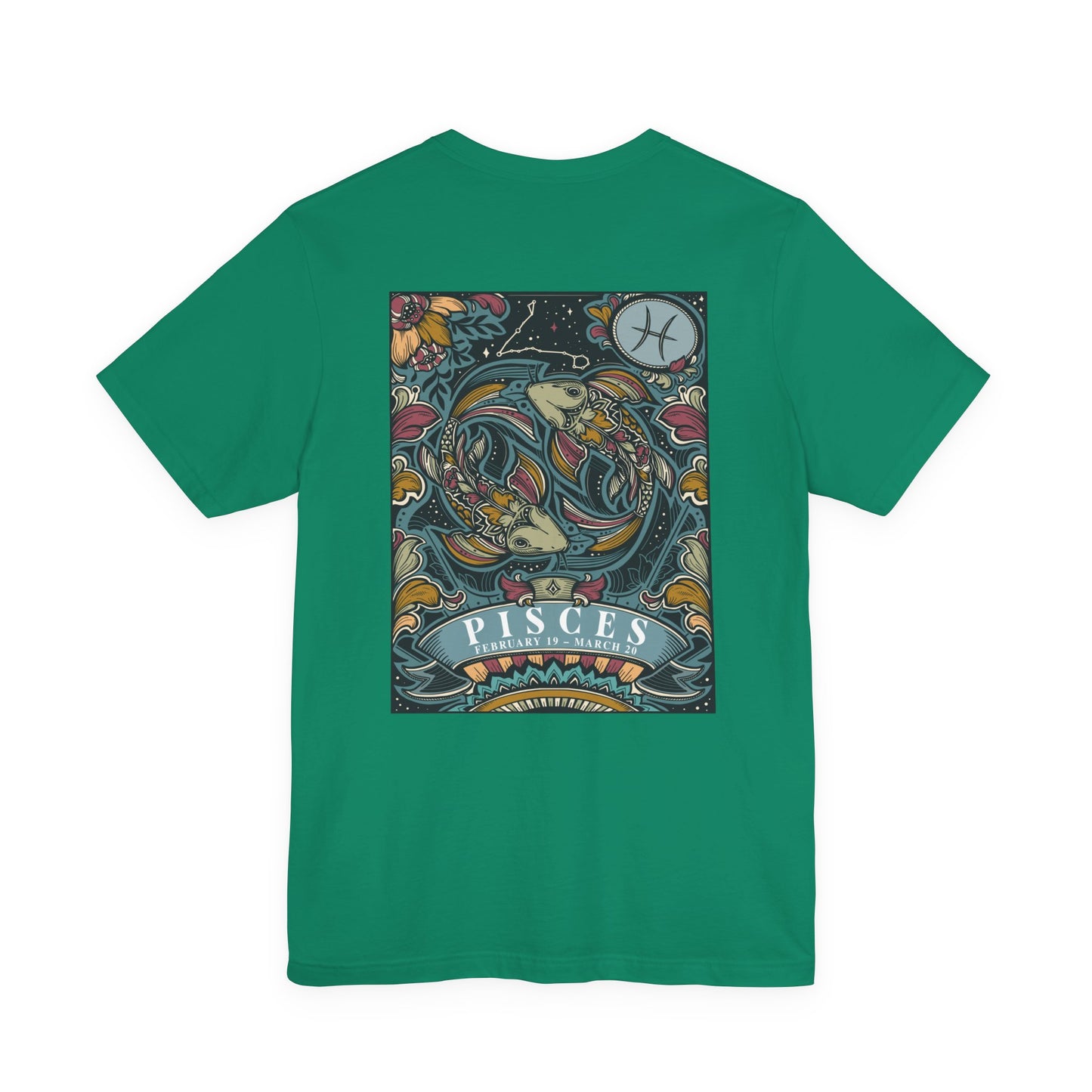 Pisces Constellation & Floral Zodiac T-Shirt – February 19 to March 20