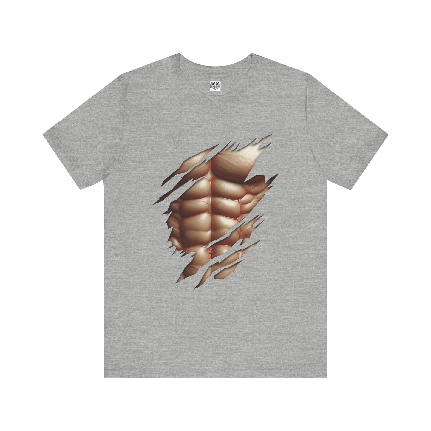 Fake Muscles Ripped Chest Six Pack Abs Funny Costume T-Shirt