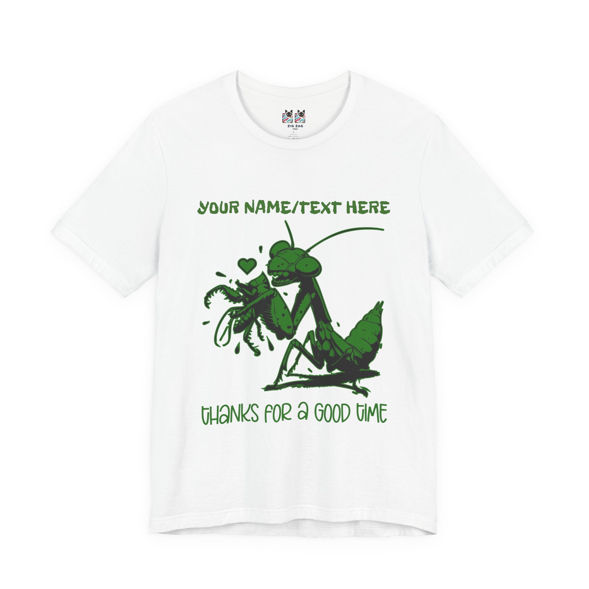 Custom T-Shirt - Thanks for a Good Time T-Shirt – Playful Grasshopper Eating Male Graphic Tee