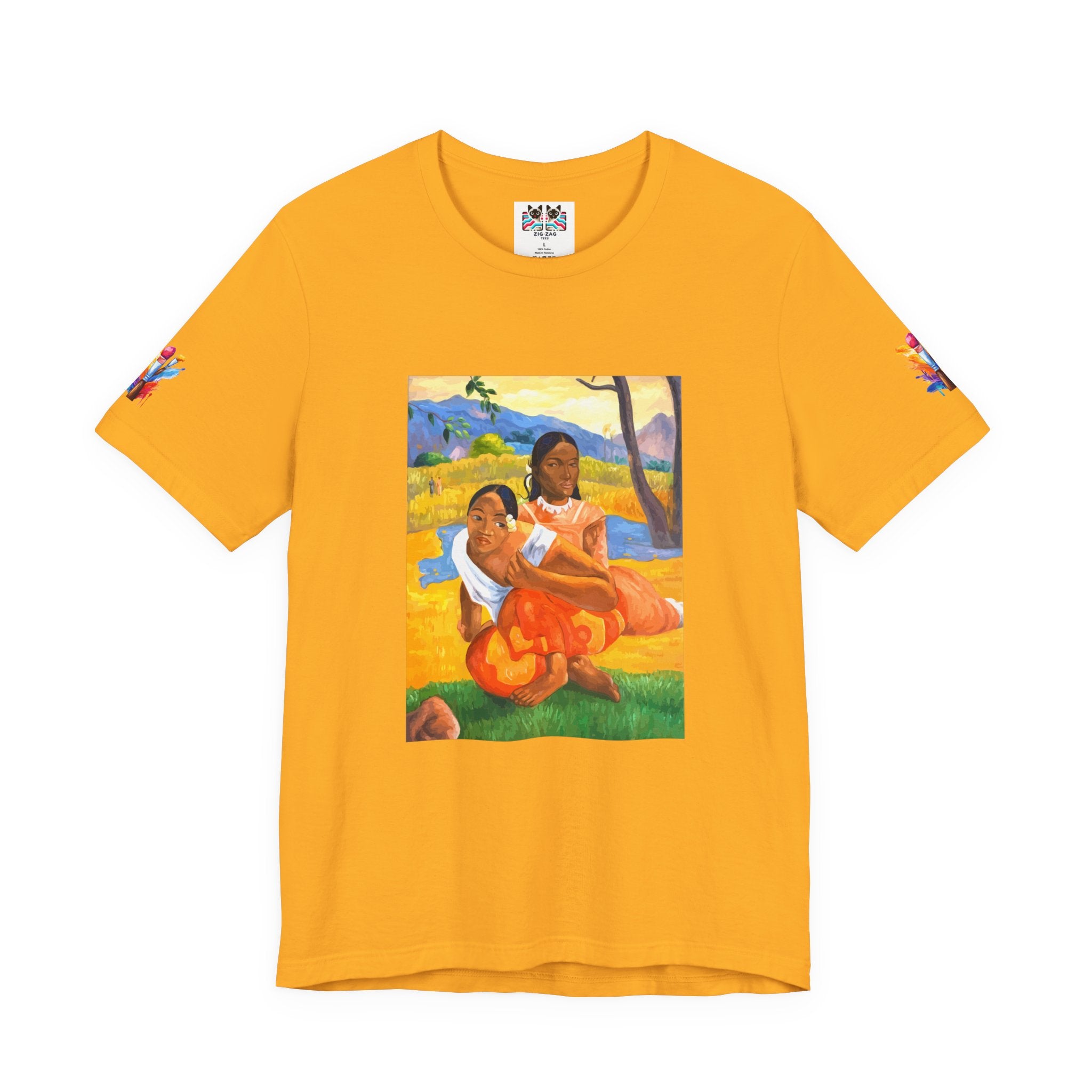 Tahitian Women Art T-Shirt – Post-Impressionist Tropical Paradise Painting Graphic Tee