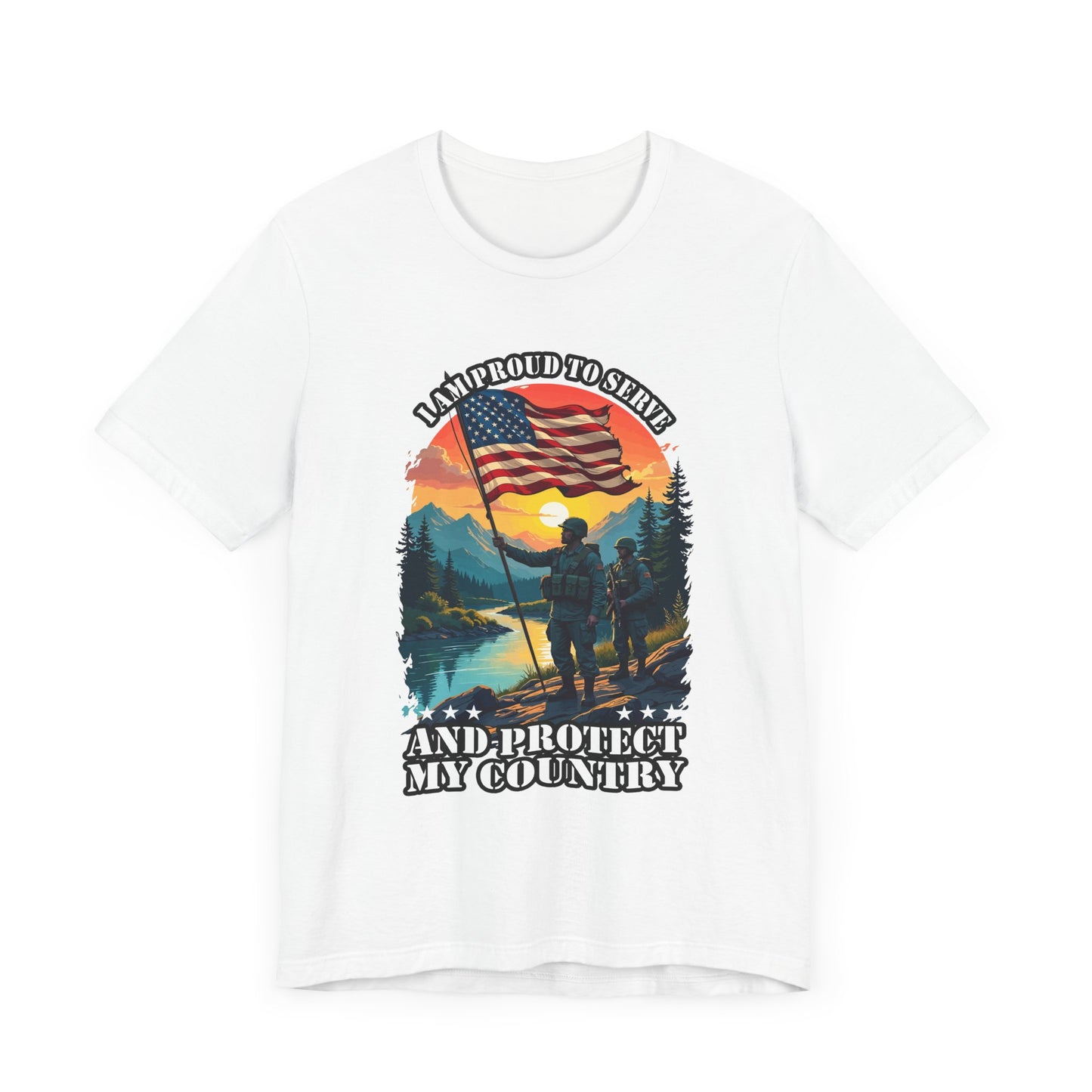 Proud to Serve and Protect My Country T-Shirt – Patriotic Military Graphic Tee