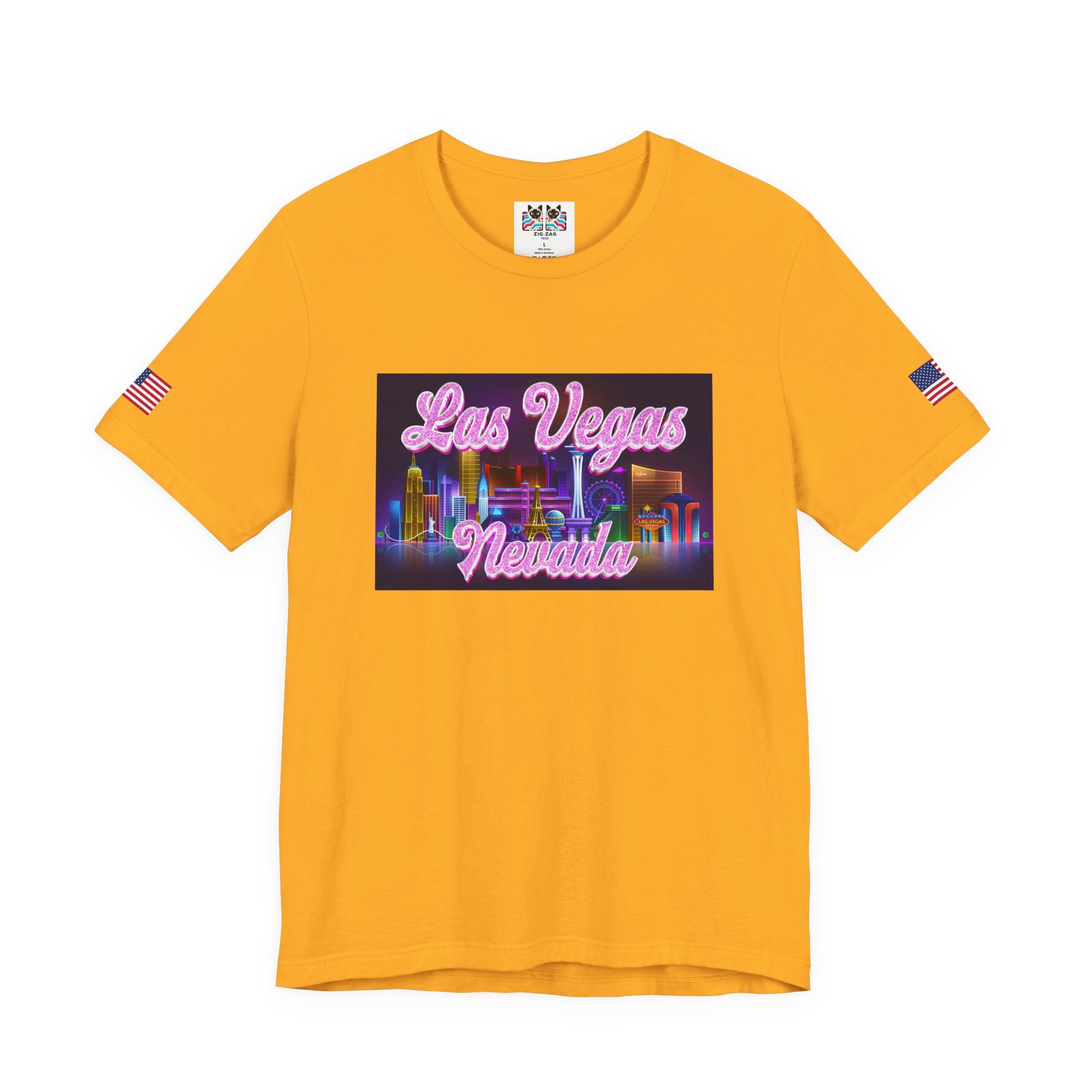 Las Vegas Nevada Neon Skyline T-Shirt – Glowing Strip Night Scene Souvenir Tee
