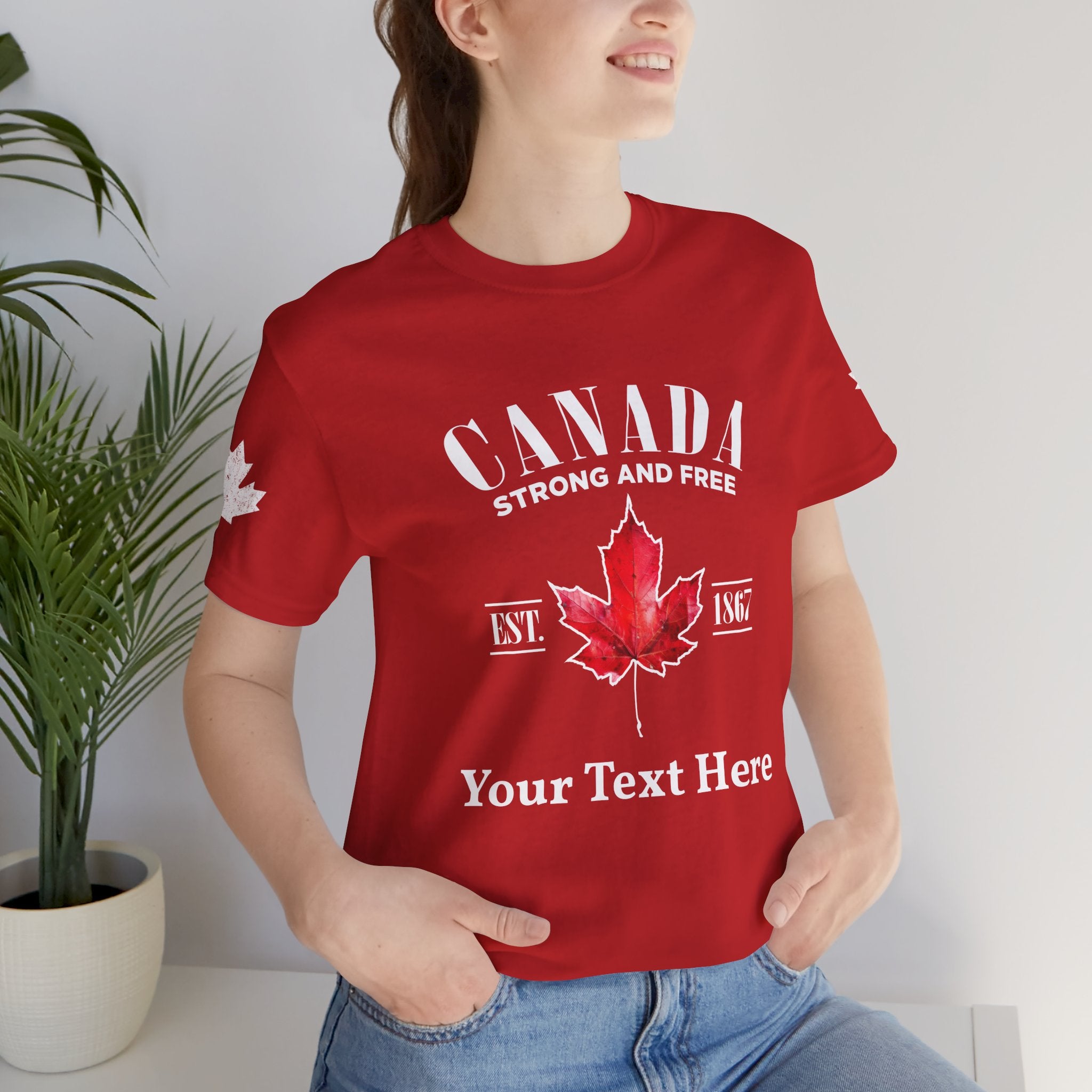 Custom T-Shirt - Canada Strong and Free True Maple Heritage T-Shirt