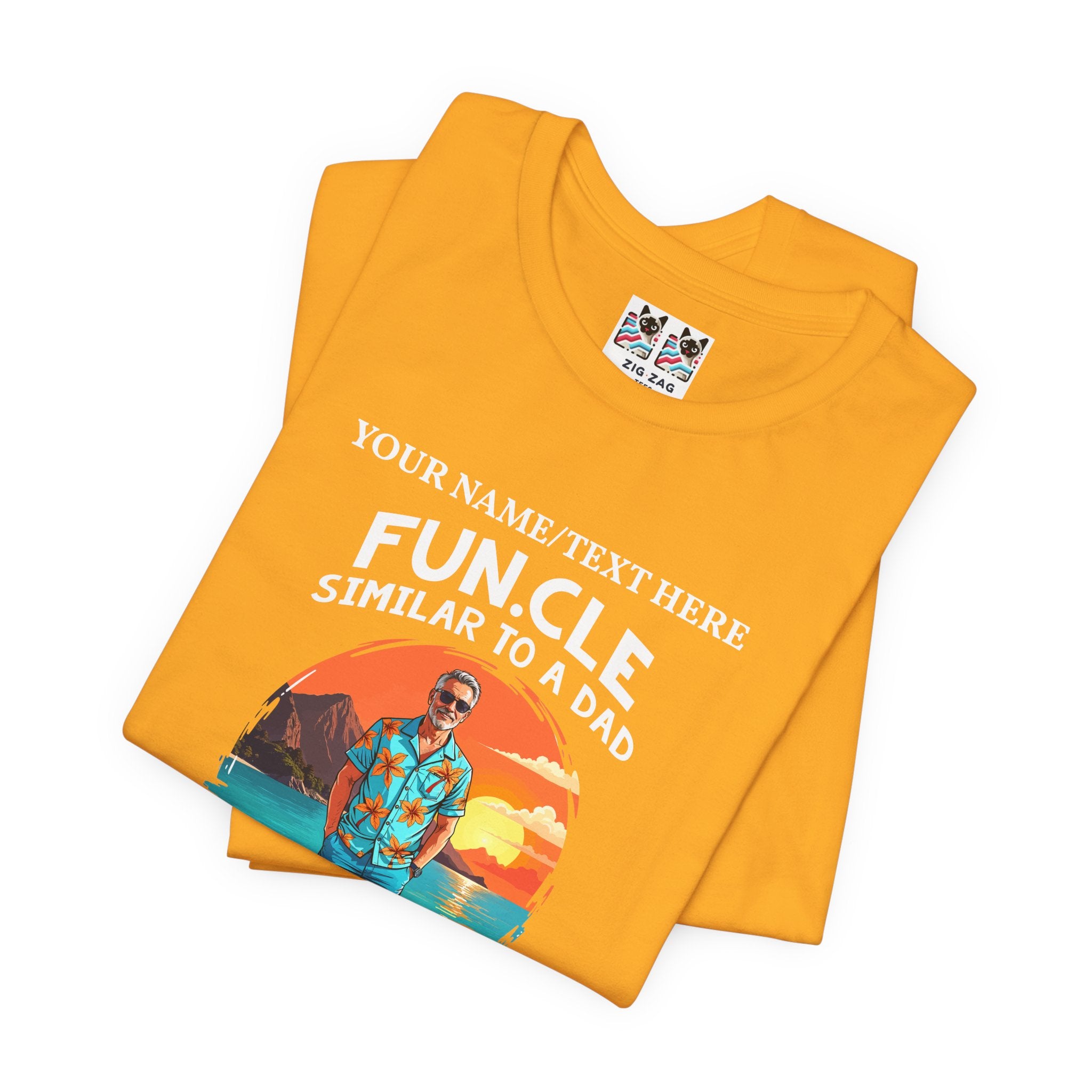 Custom T-Shirt - FUN.CLE Beach Sunset T-Shirt – Cool Uncle Beach Graphic with Funny Quote