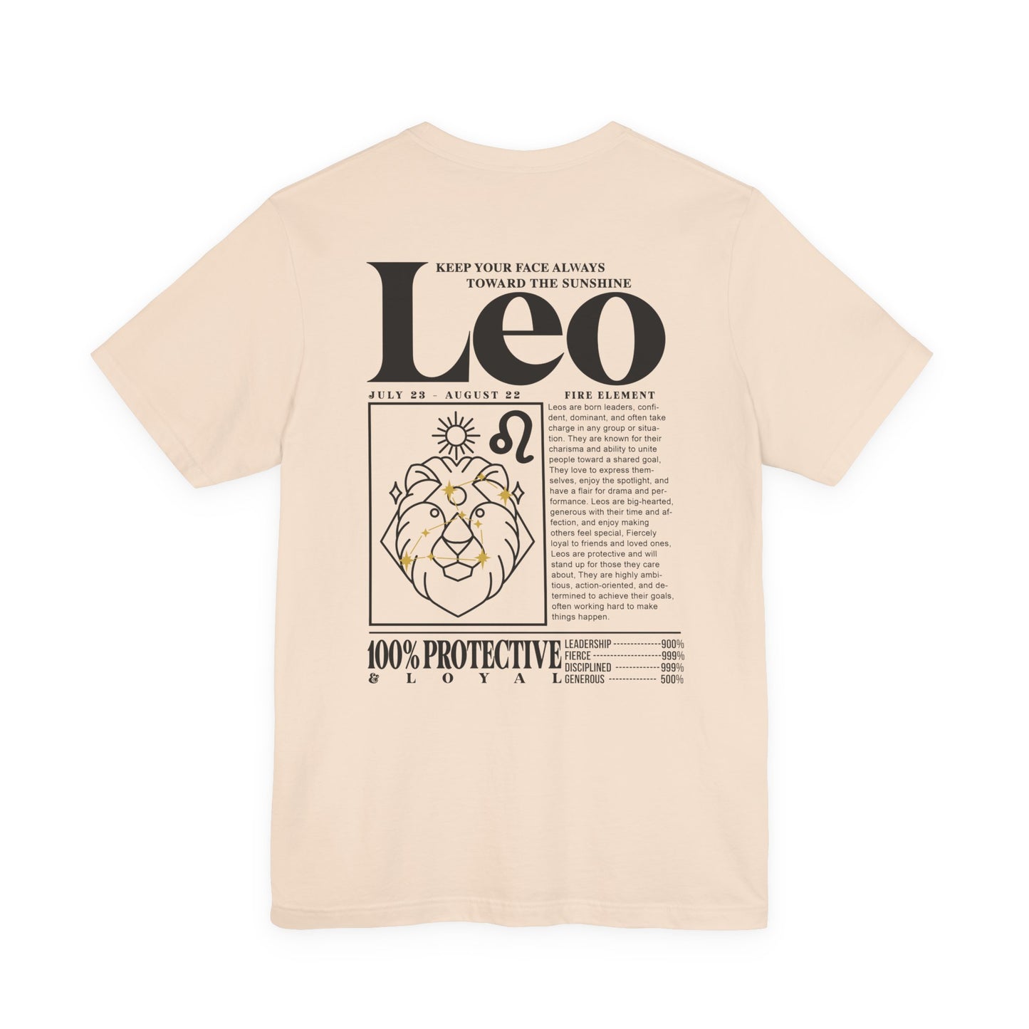 Leo Zodiac T-Shirt – Keep Your Face Always Towards the Sunshine Fire Element