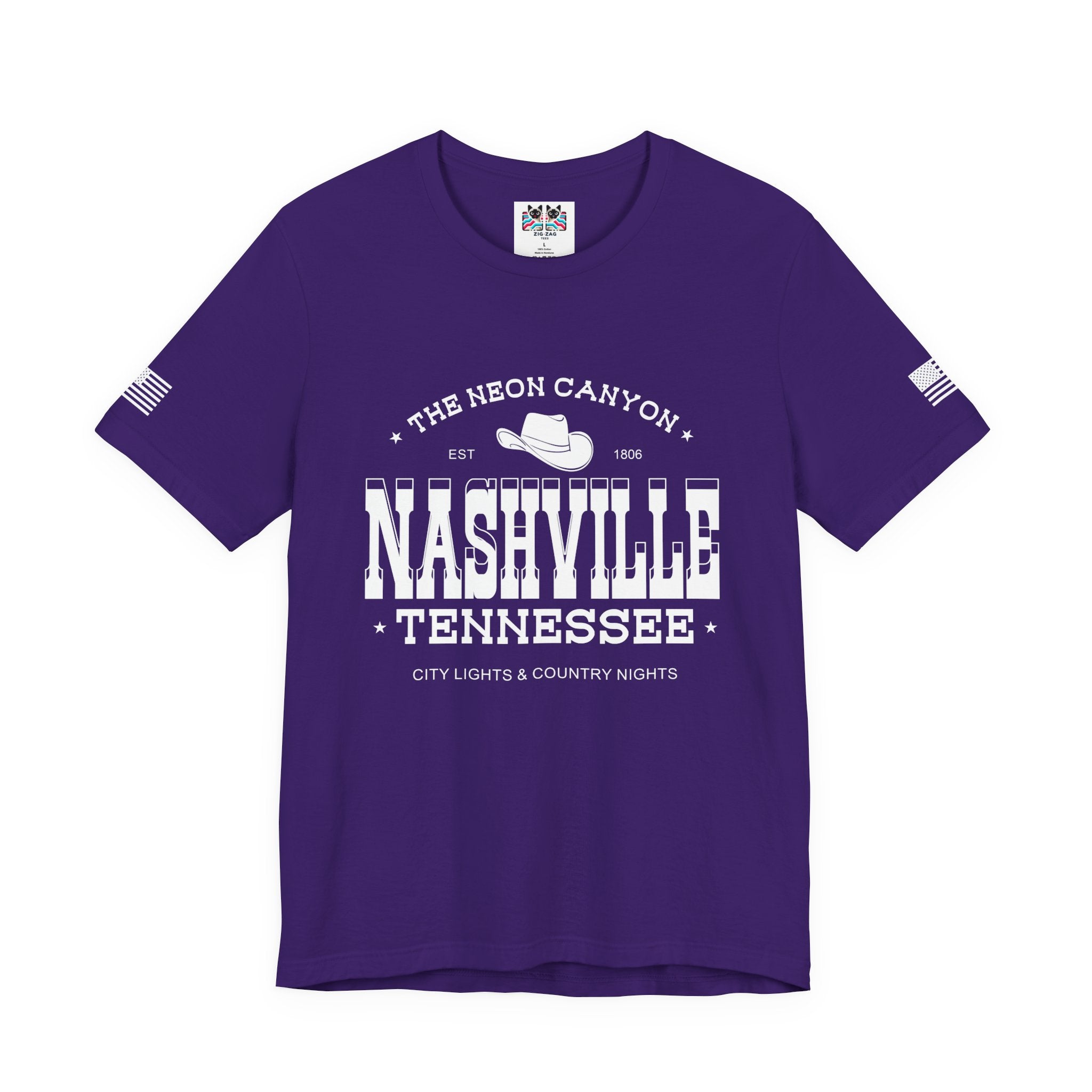 Nashville Tennessee T-Shirt – The Neon Canyon EST 1806 City Lights & Country Nights Graphic Tee