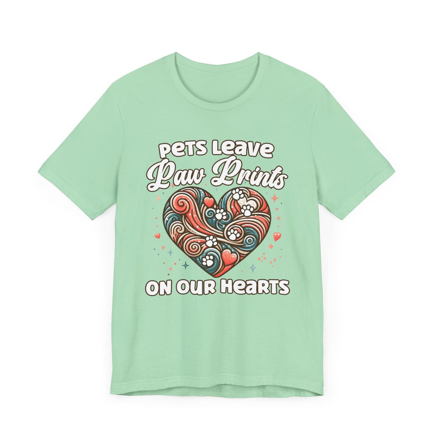 Pets Leave Paw Prints on Our Hearts | Abstract Heart Graphic T-Shirt