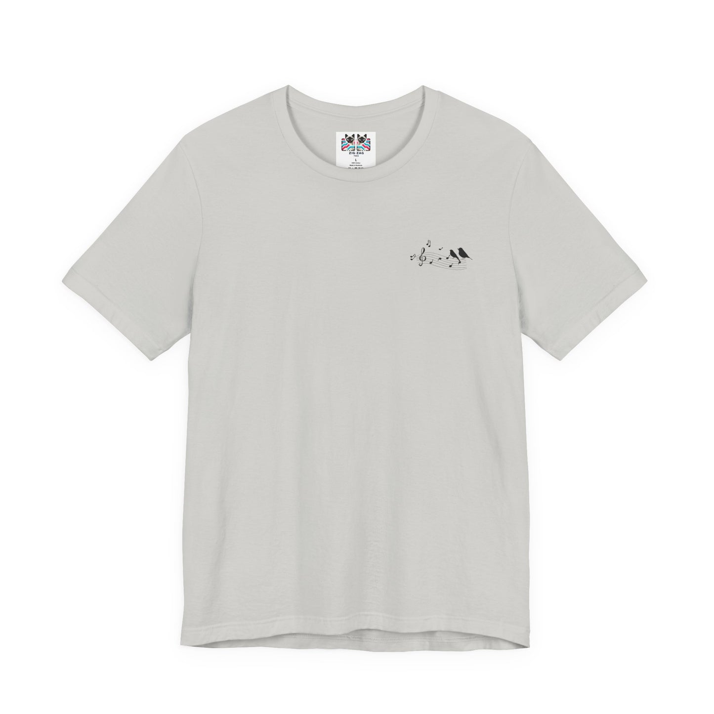 Music & Nature Harmony T-Shirt – Grand Piano in Autumn Forest Scene [Black Text]