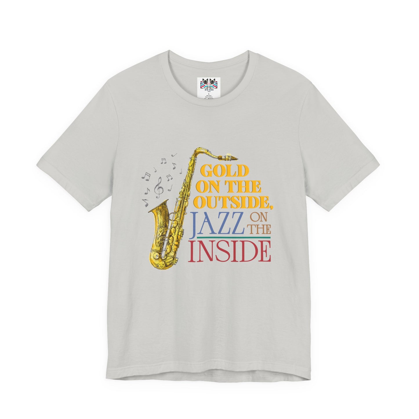 Gold on the Outside Jazz on the Inside Saxophone T-Shirt