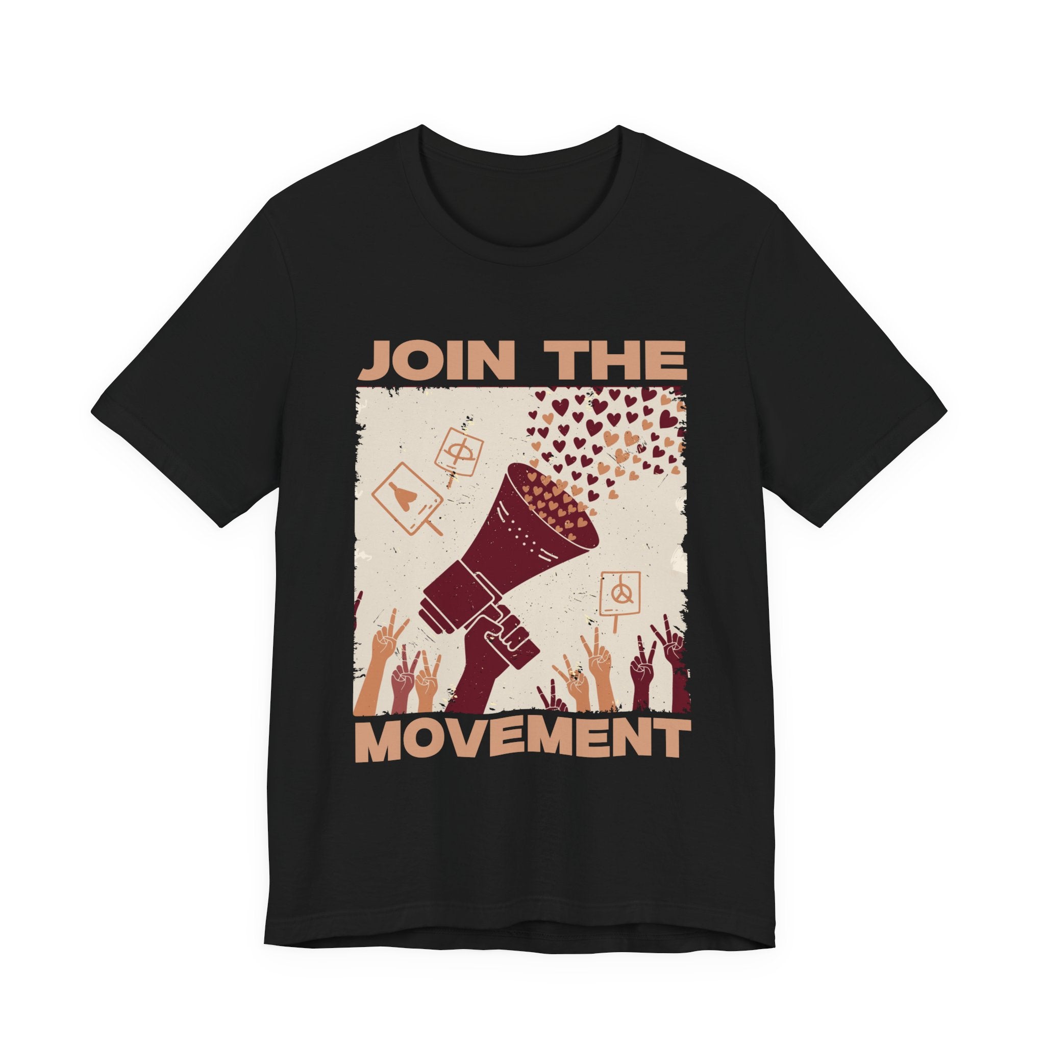 Join the Movement – Empowerment Speaker and Victory Hands Graphic T-Shirt