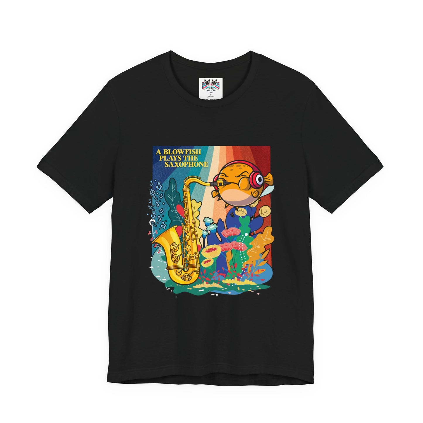 Underwater Jazz Blowfish Saxophone T-Shirt