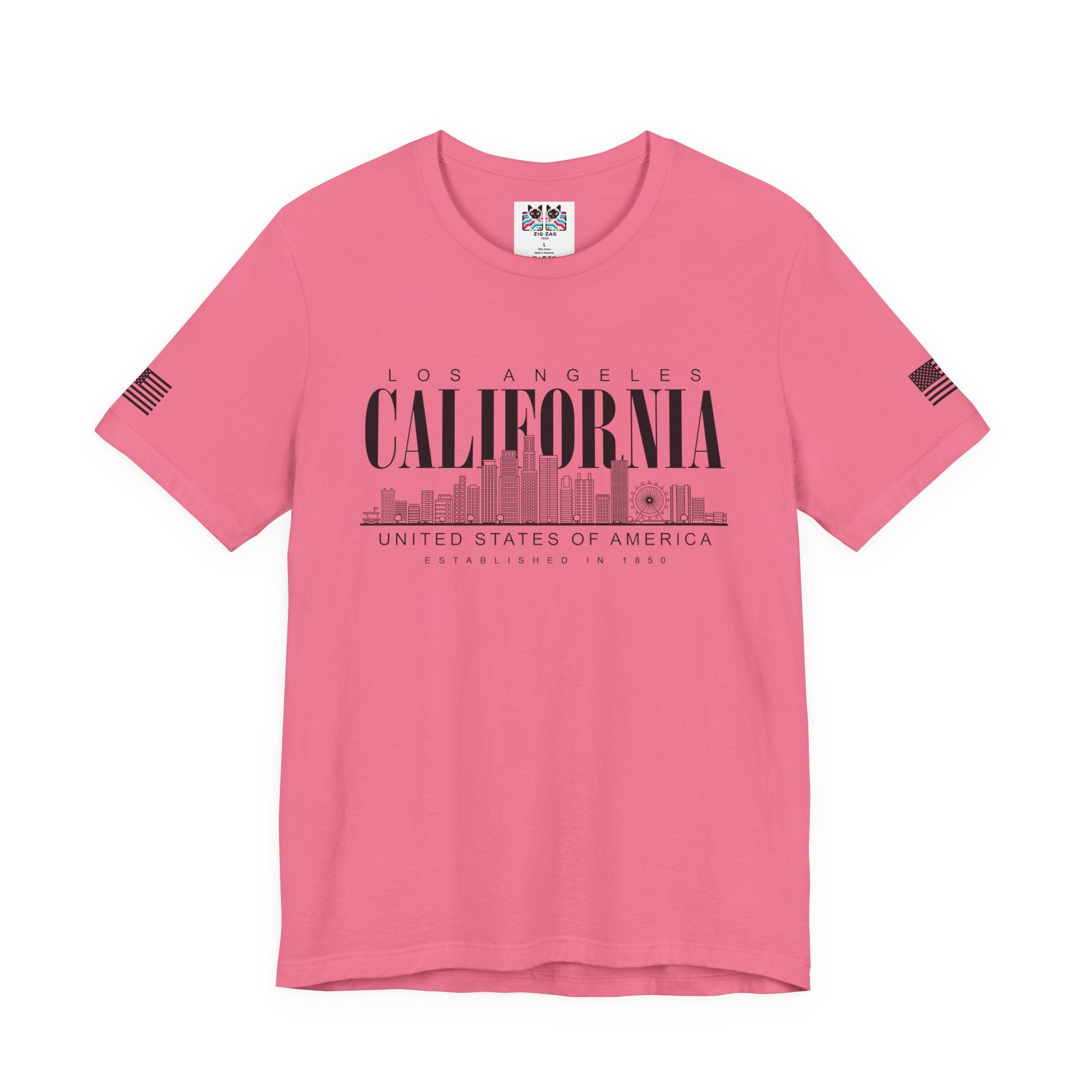 Los Angeles California USA Established 1850 T-Shirt – Clean Skyline Graphic Tee