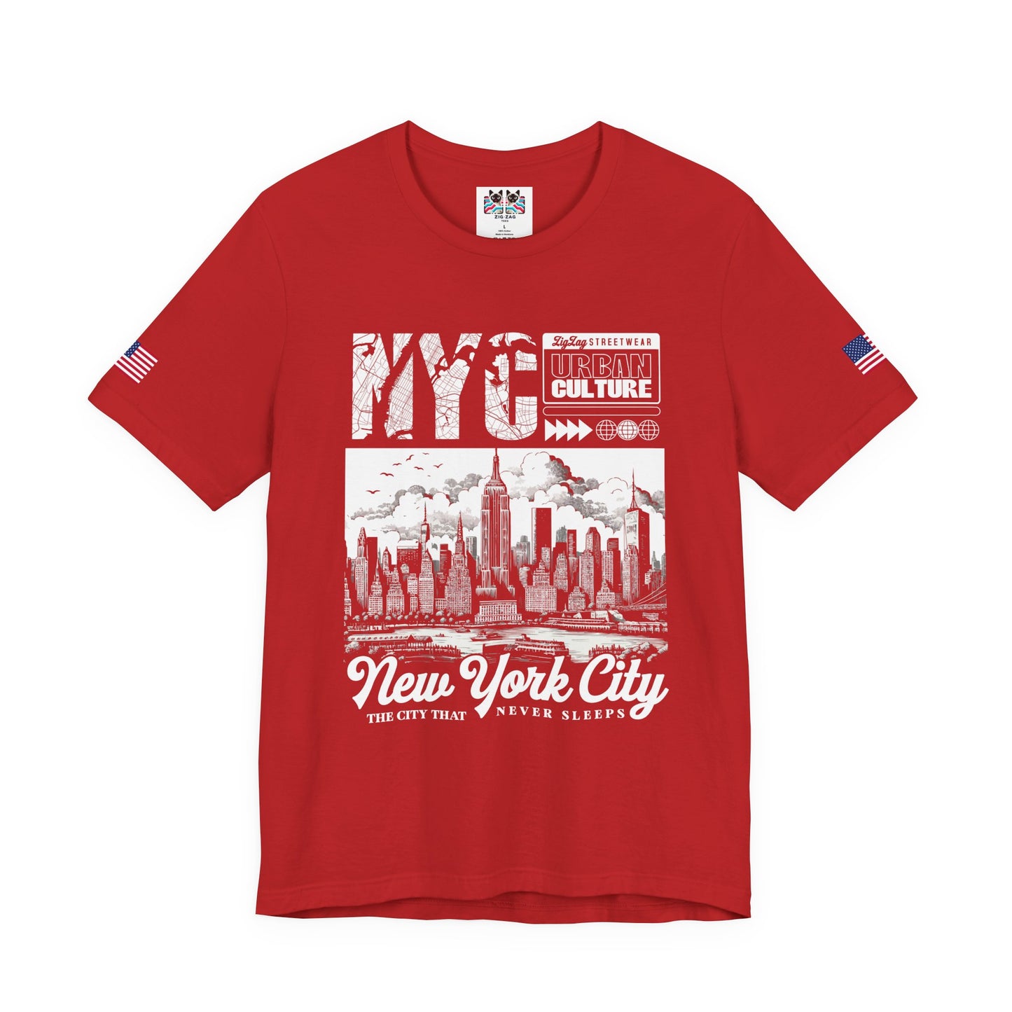 NYC New York City Skyline T-Shirt - Urban Culture Typography Graphic Street Design